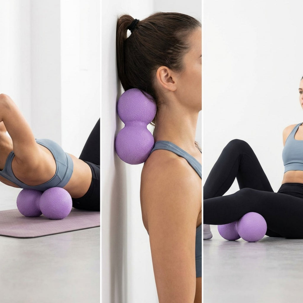Anna-Kaci Massage Ball Set 4 Pack Textured Round Design Compact Body Care and Fitness Accessories 4.3in