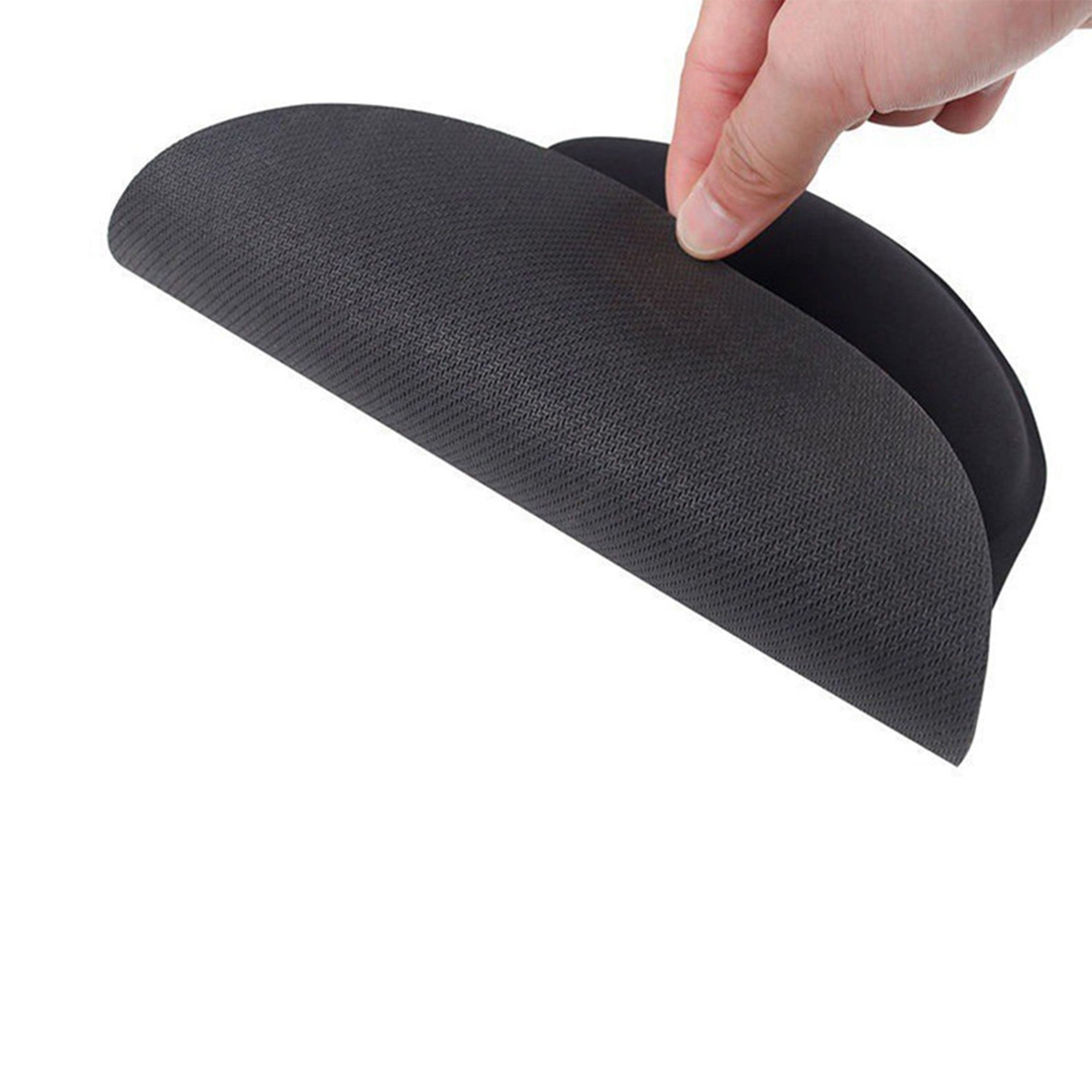 Anna-Kaci Black Fabric Mouse Pad with Ergonomic Wrist Rest 3 Piece Set Memory Foam Support