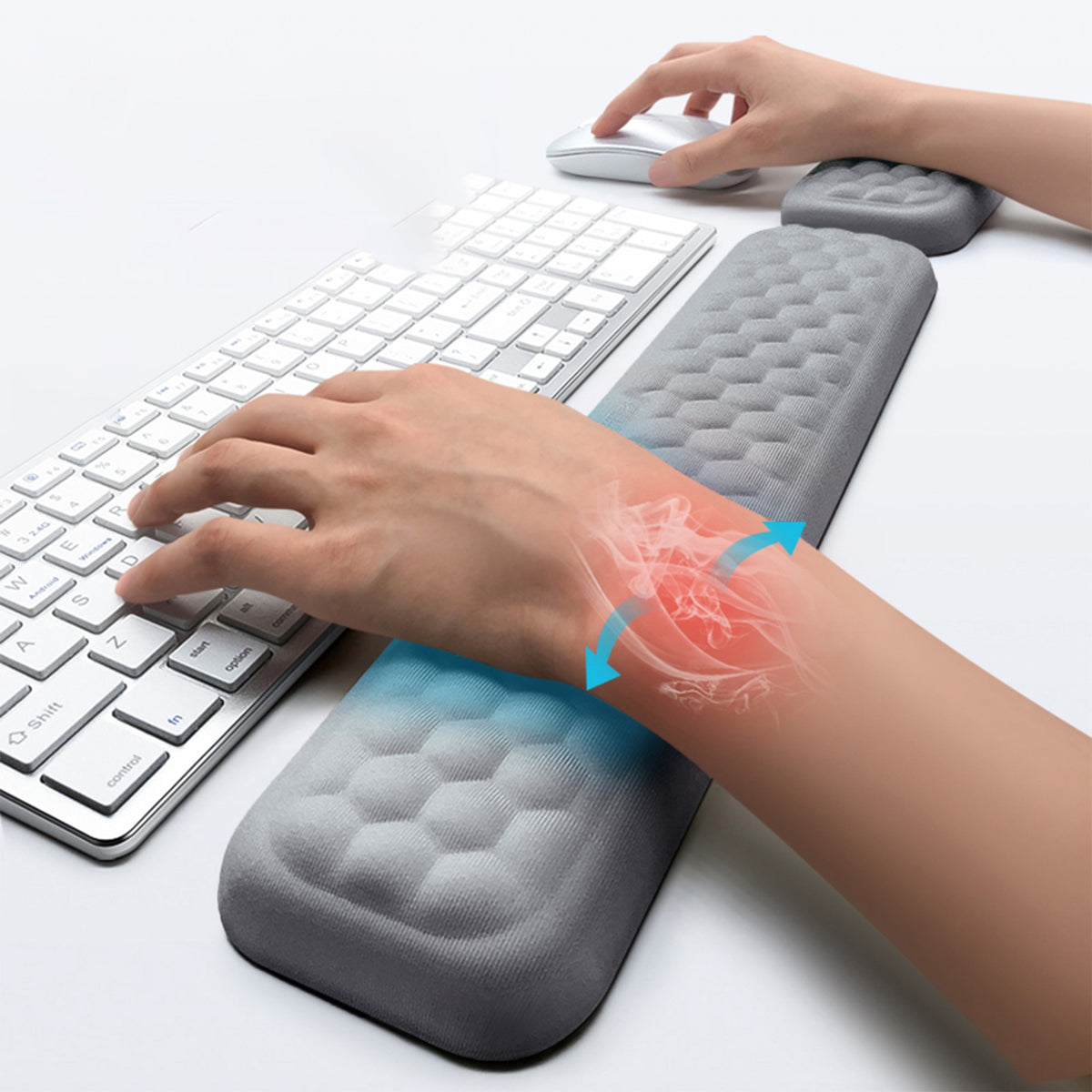Keyboard Wrist Rest and Mouse Wrist Rest Set Ergonomic Memory Foam Support