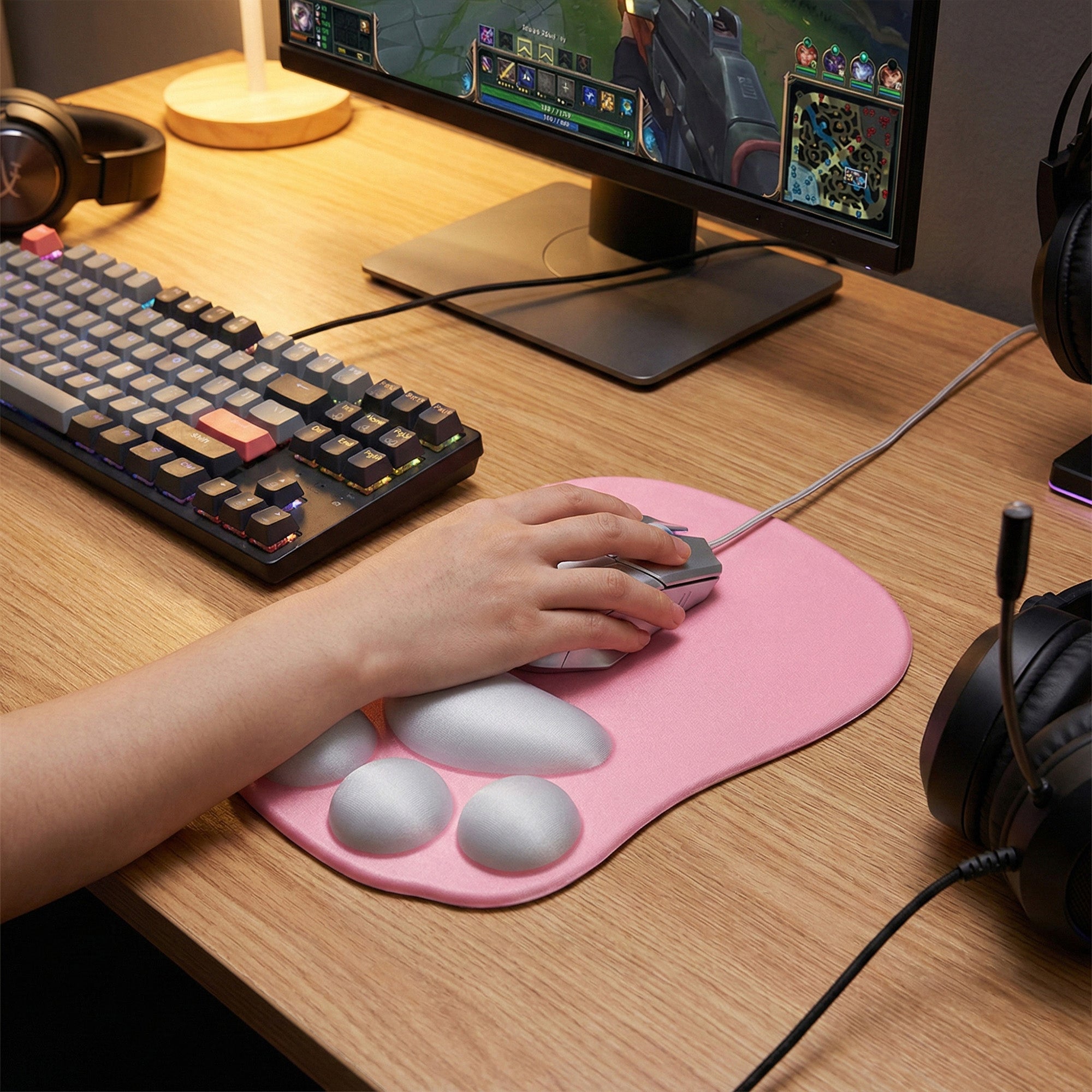 Anna-Kaci Soft Cloth Surface Mouse Pad with Cushioned Wrist Support and Non Slip Base