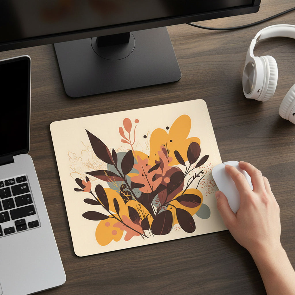 Anna-Kaci Mouse Pad with Non Slip Rubber Base and Decorative Botanical Design