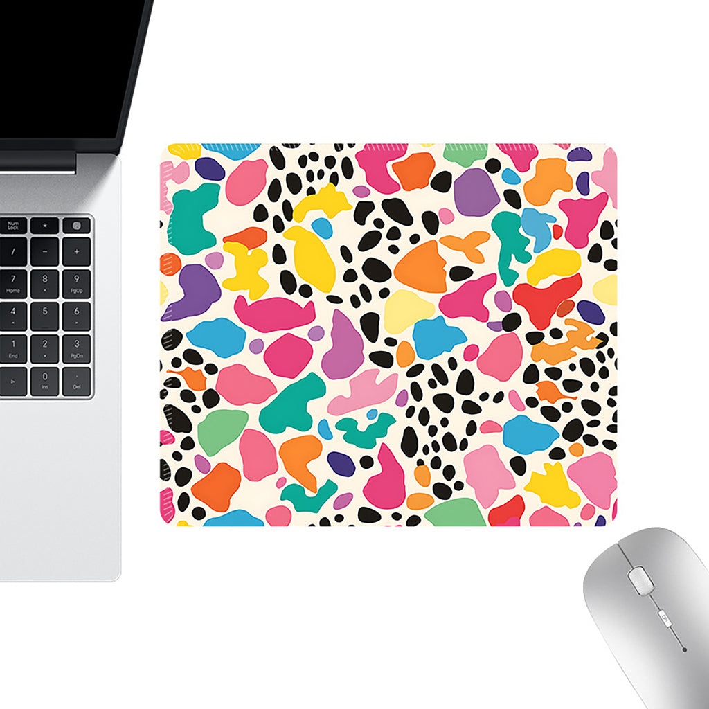 Anna-Kaci Colorful Leopard Print Mouse Pad with Non Slip Rubber Base and Smooth Fabric Surface