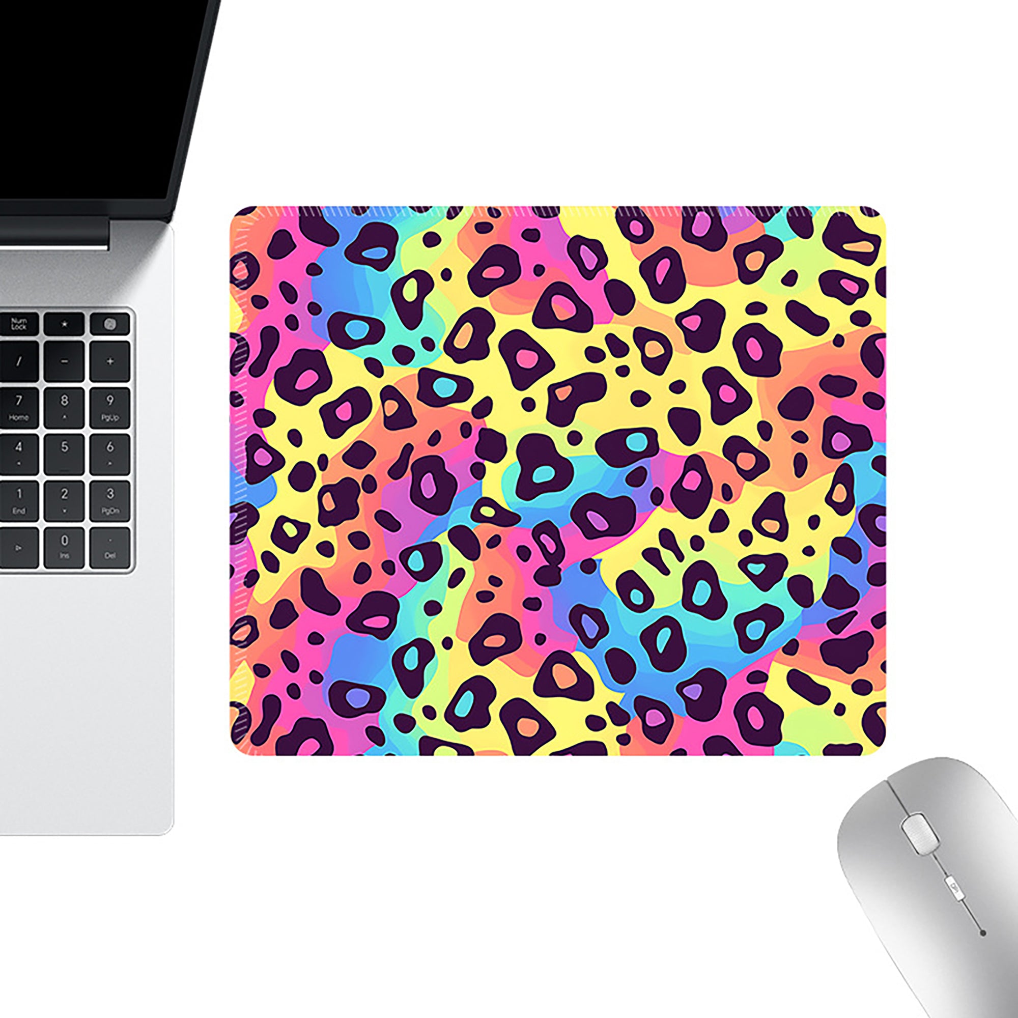 Anna-Kaci Colorful Leopard Print Mouse Pad with Non Slip Rubber Base and Smooth Fabric Surface