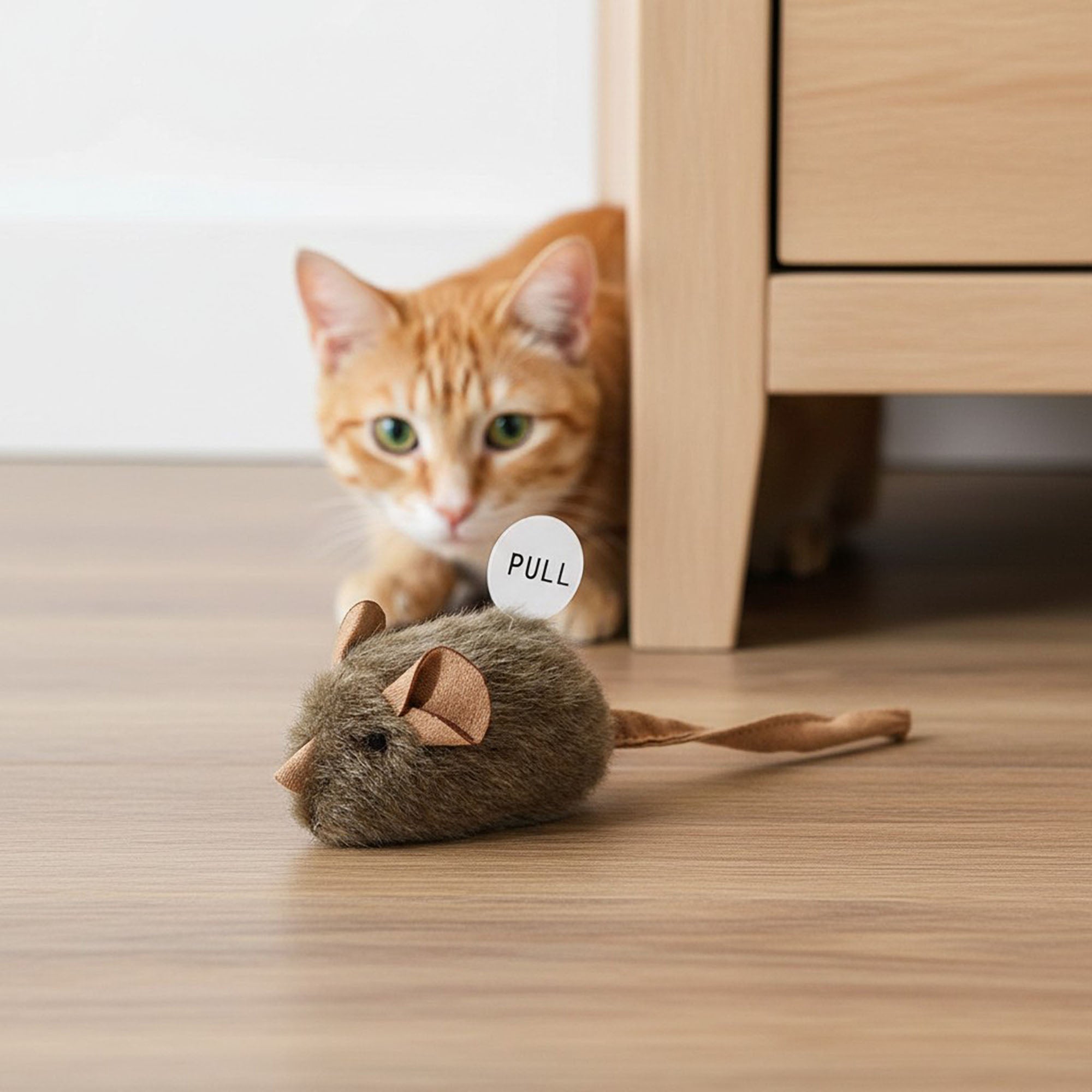 Anna-Kaci Plush Mouse Cat Toys 2-Pack Soft Faux Fur Design with Tails for Interactive Play