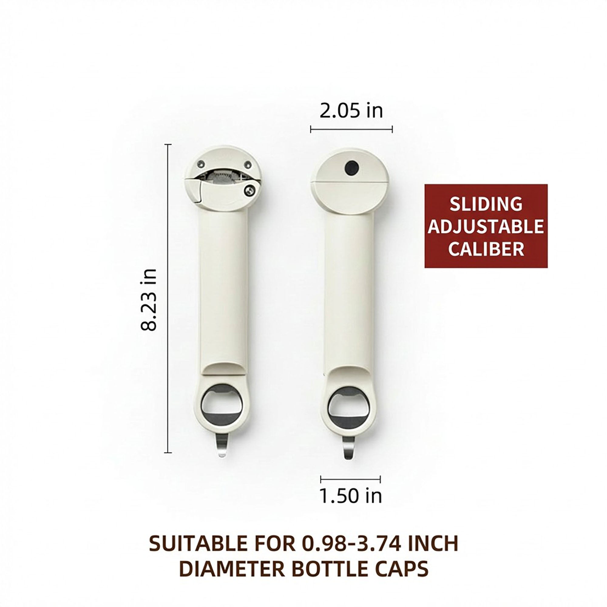 Anna-Kaci Adjustable Manual Jar Opener with Long Handle for Tight Lids and Sealed Jars