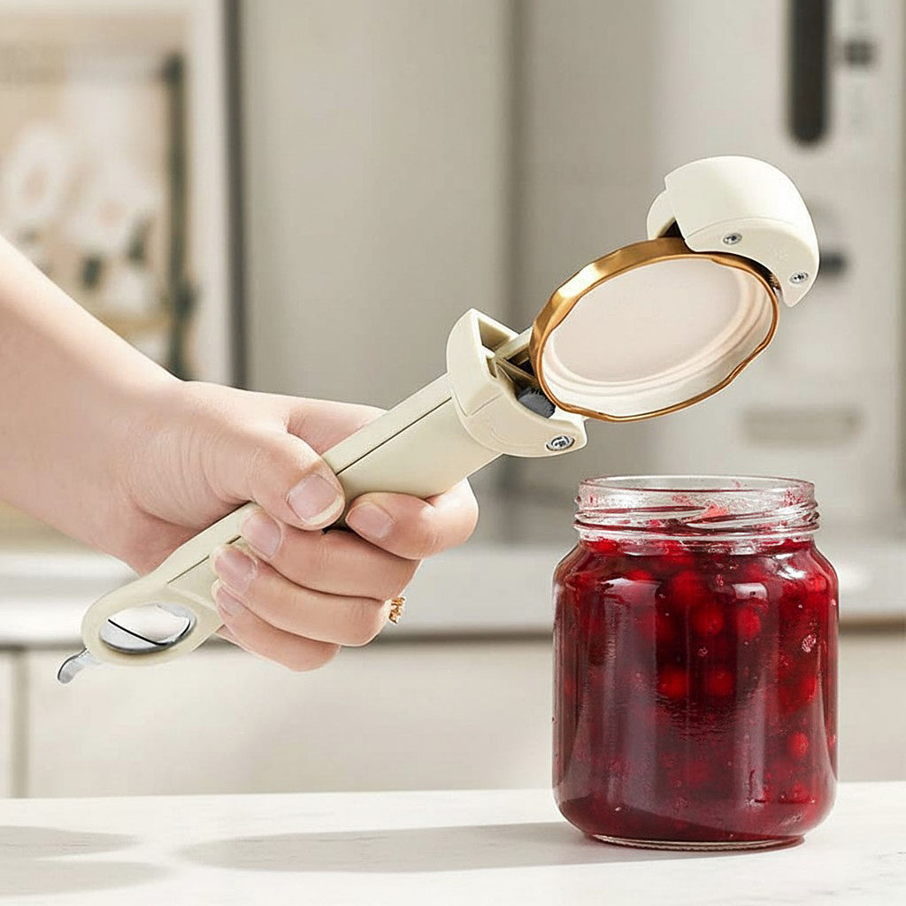 Anna-Kaci Adjustable Manual Jar Opener with Long Handle for Tight Lids and Sealed Jars