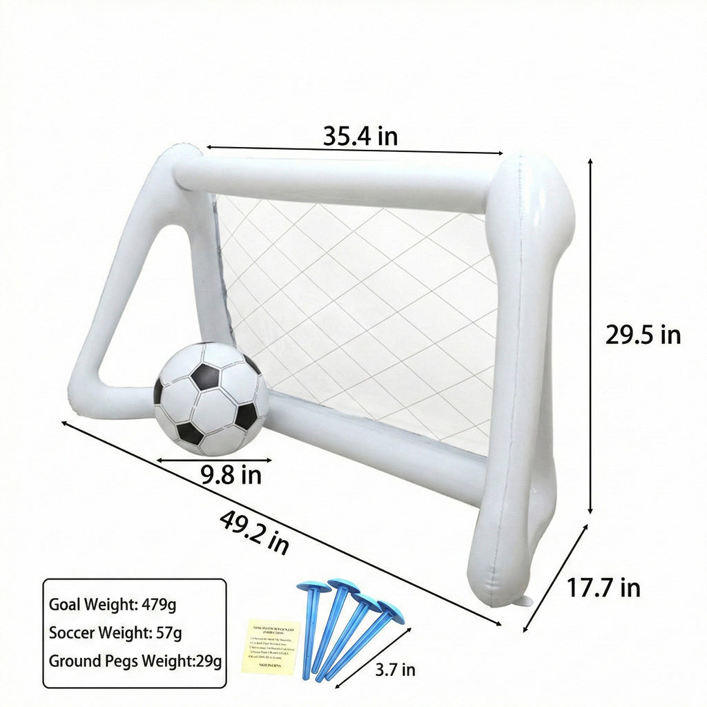 Anna-Kaci Inflatable Soccer Goal with Net Portable Backyard Lawn and Park Play