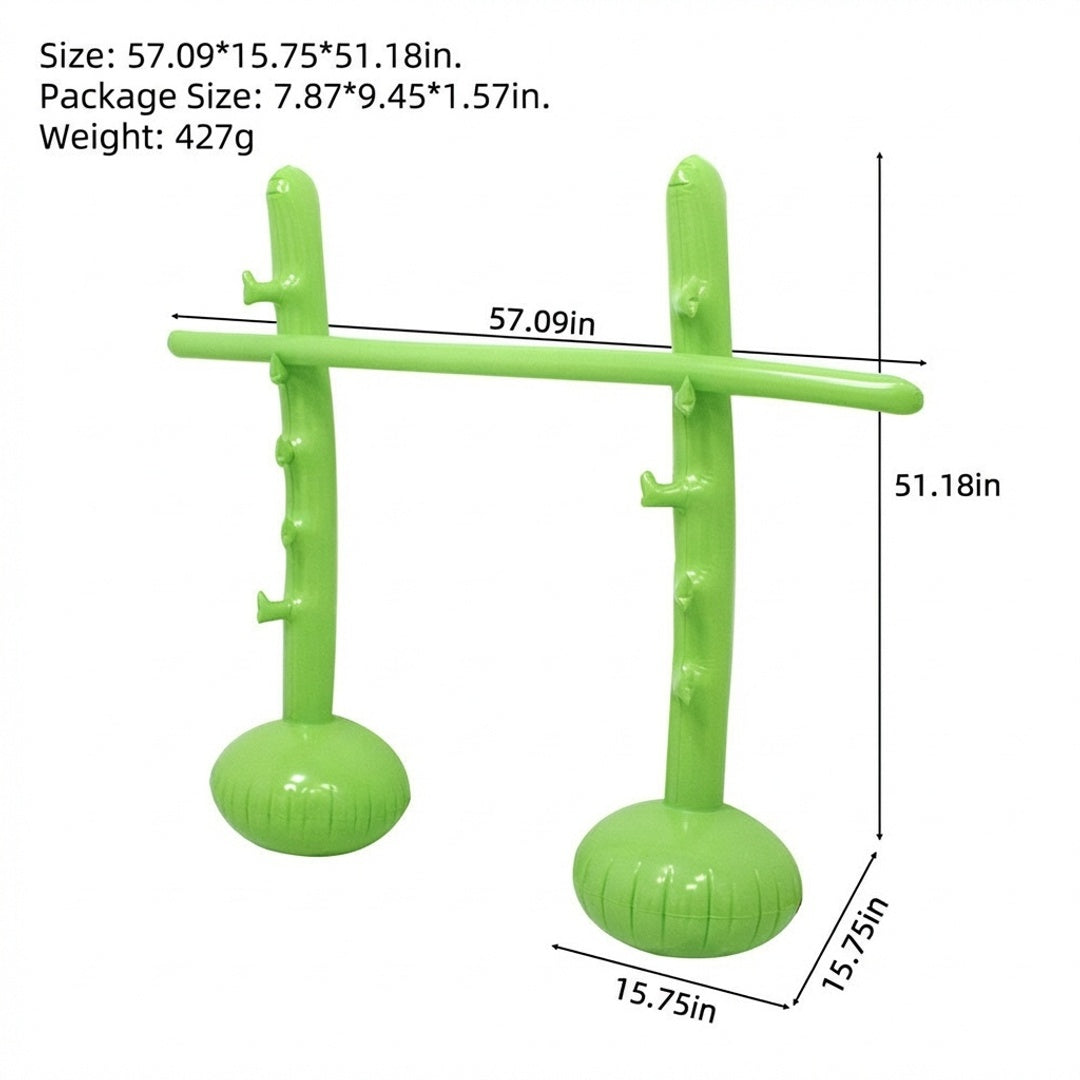 Anna-Kaci Portable Inflatable Limbo Game Set for Kids Backyard Party Jump Bar PVC Outdoor Lawn Family Game