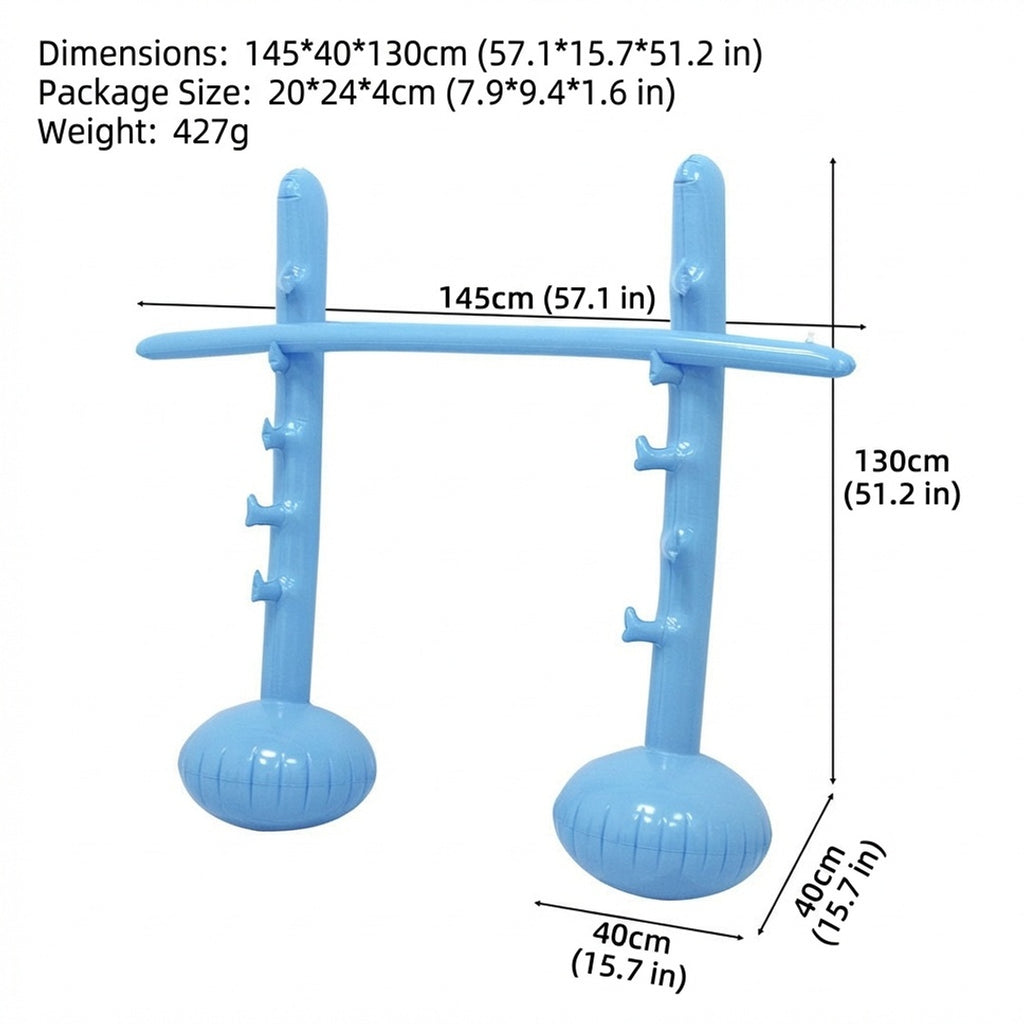 Anna-Kaci Portable Inflatable Limbo Game Set for Kids Backyard Party Jump Bar PVC Outdoor Lawn Family Game