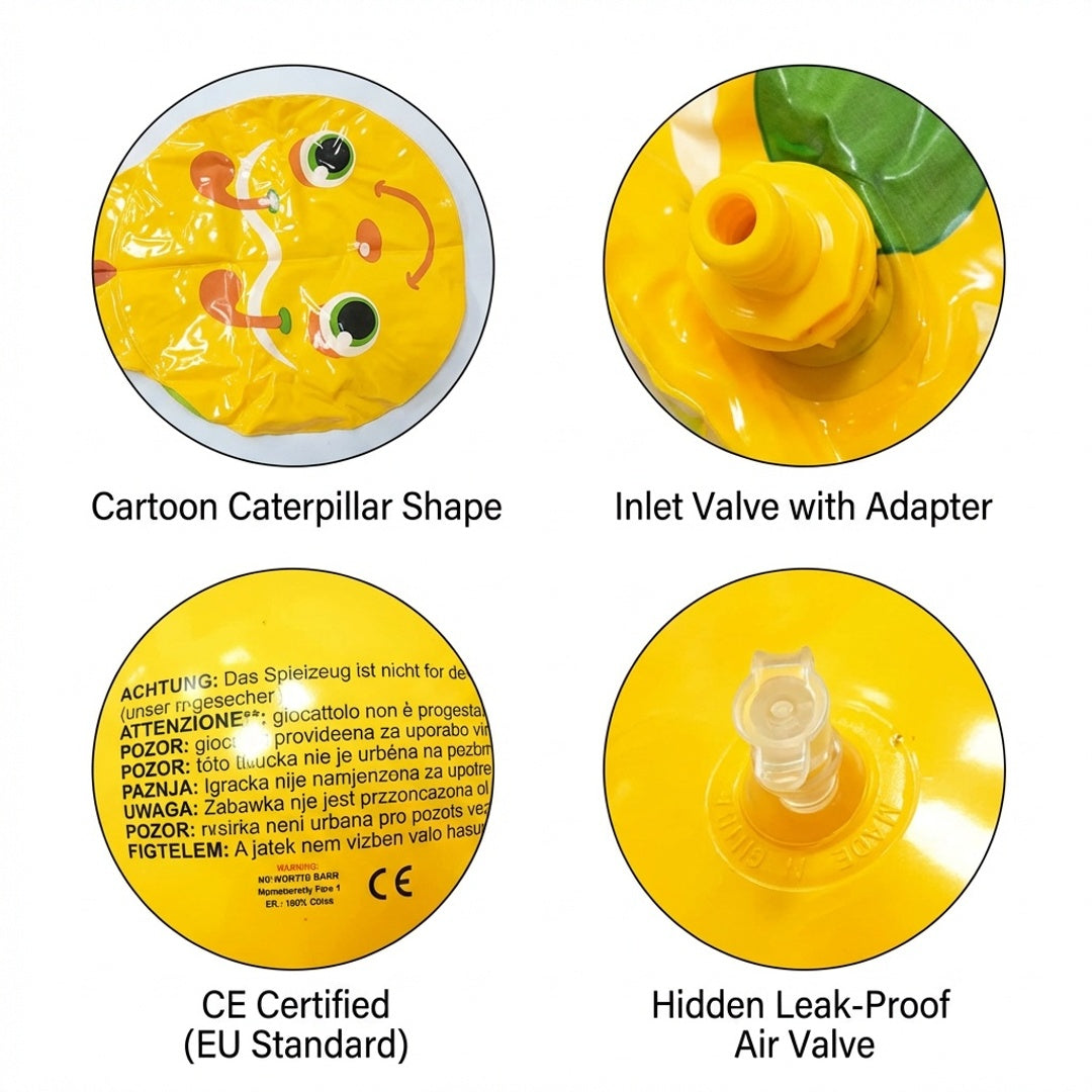 Anna-Kaci Inflatable Caterpillar Sprinkler Mat Outdoor Water Play Splash Pad PVC Backyard Summer Lawn Toy