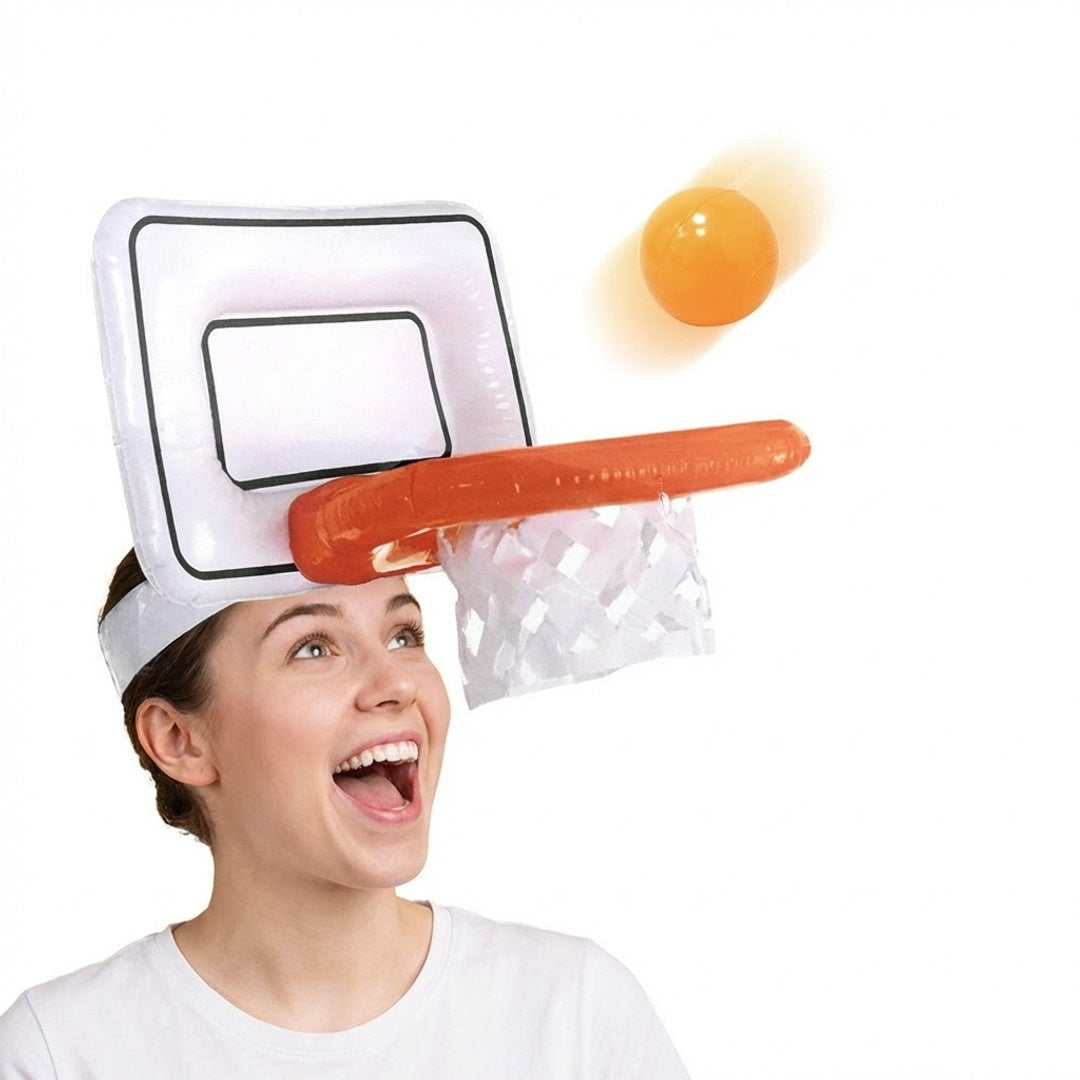 Anna-Kaci Inflatable Head Basketball Hoop Toss Game Kids Party Interactive Throw Game Family Fun Toy