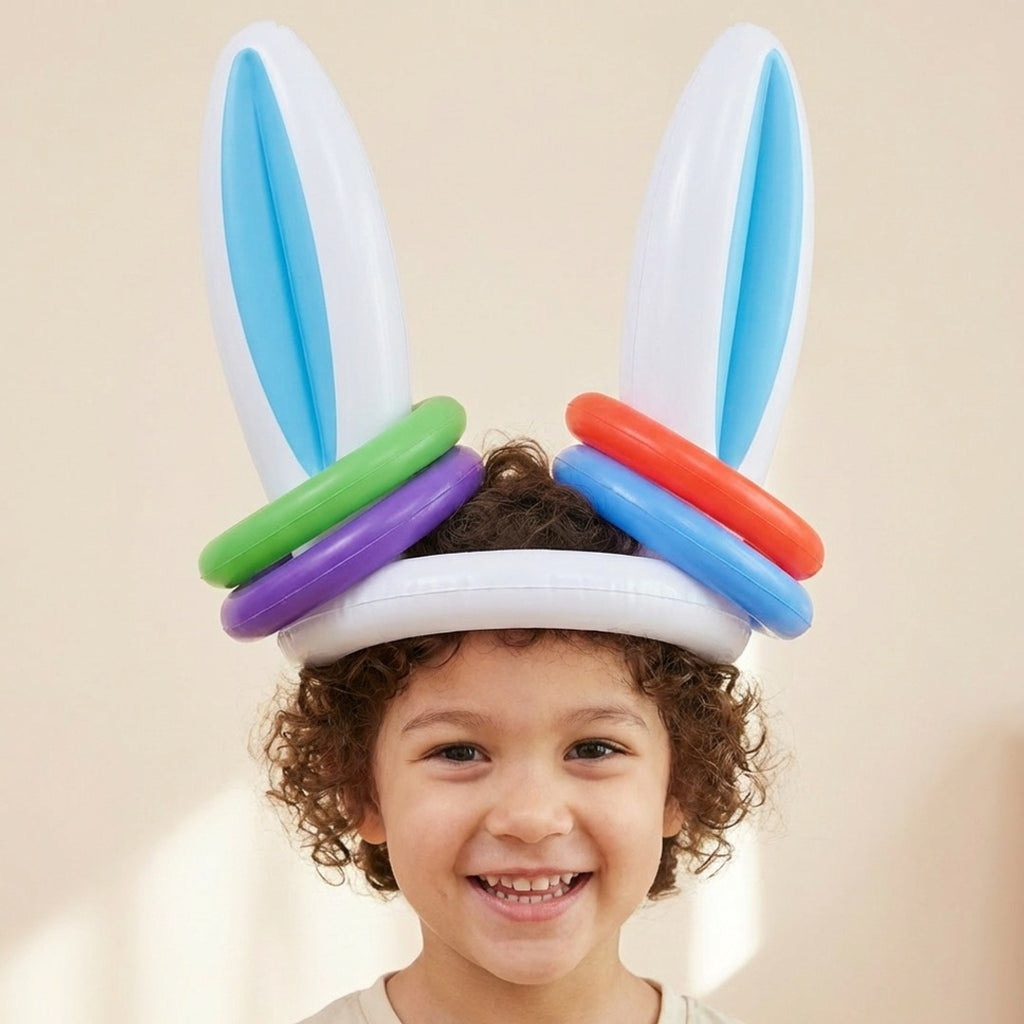 Anna-Kaci Easter Bunny Ears Ring Toss Game Inflatable Party Toss Game Kids Outdoor Family Holiday Game
