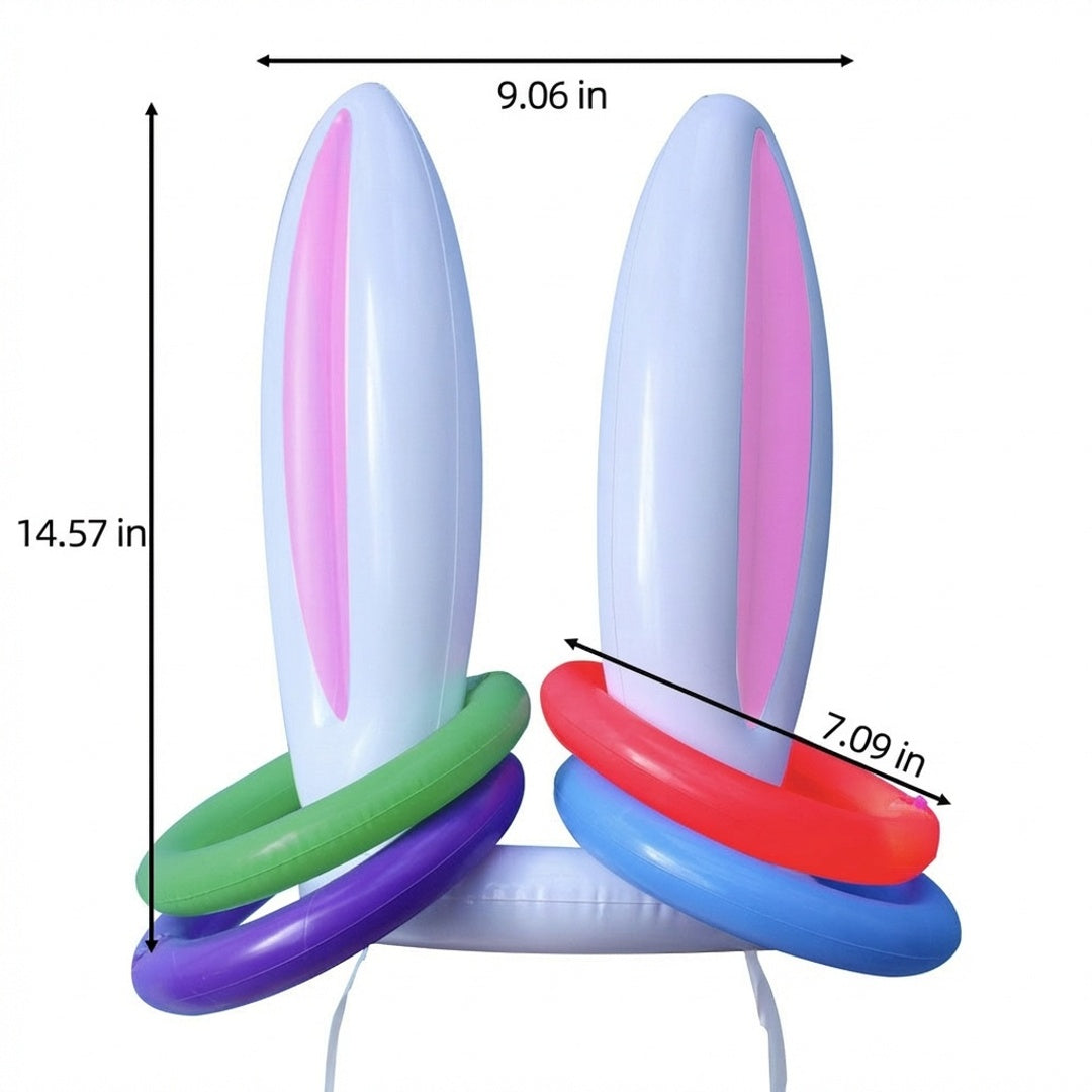 Anna-Kaci Easter Bunny Ears Ring Toss Game Inflatable Party Toss Game Kids Outdoor Family Holiday Game