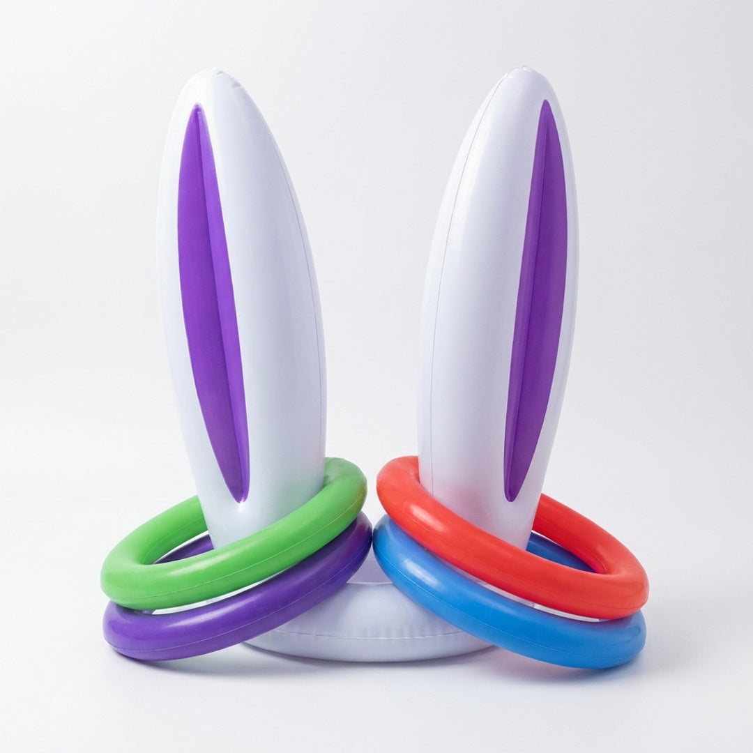 Anna-Kaci Easter Bunny Ears Ring Toss Game Inflatable Party Toss Game Kids Outdoor Family Holiday Game