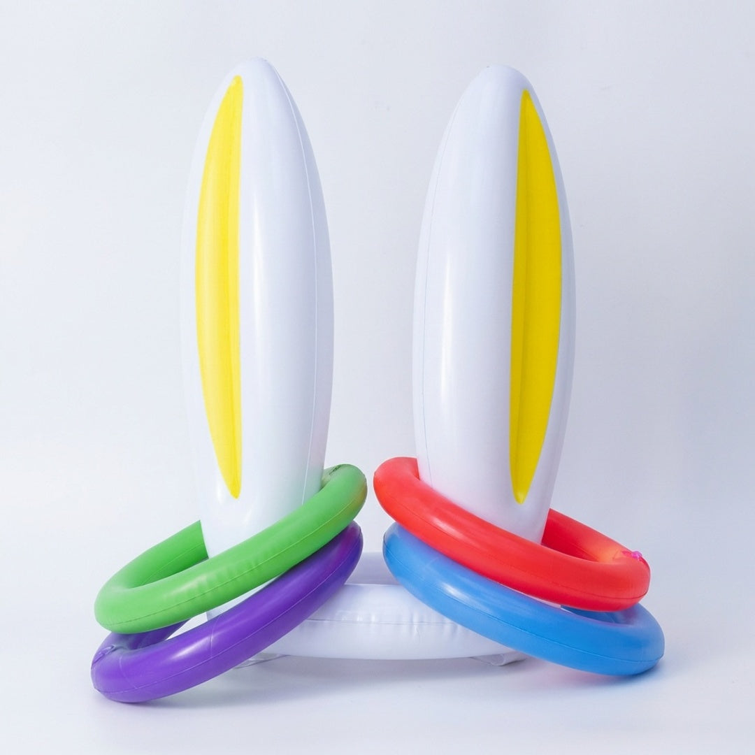 Anna-Kaci Easter Bunny Ears Ring Toss Game Inflatable Party Toss Game Kids Outdoor Family Holiday Game
