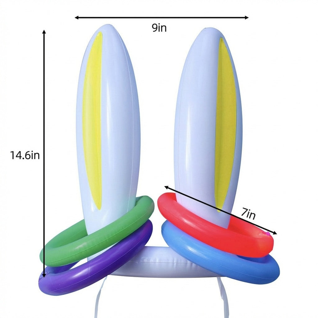 Anna-Kaci Easter Bunny Ears Ring Toss Game Inflatable Party Toss Game Kids Outdoor Family Holiday Game