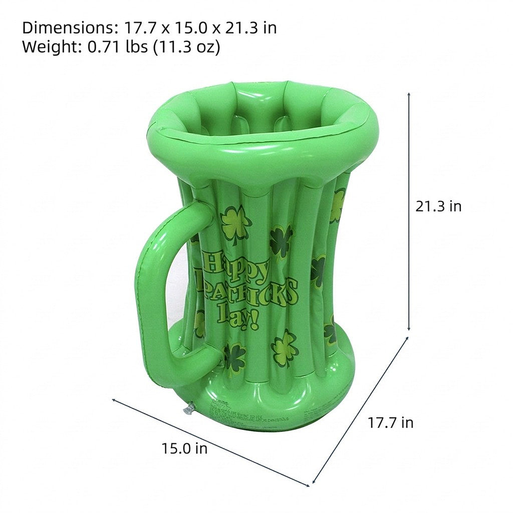 Anna-Kaci Inflatable Beer Mug Drink Cooler Ice Bucket Pool Party Beverage Cooler Floating Drink Holder