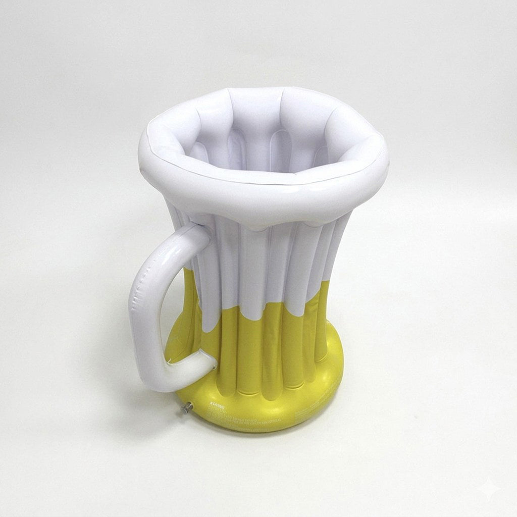 Anna-Kaci Inflatable Beer Mug Drink Cooler Ice Bucket Pool Party Beverage Cooler Floating Drink Holder