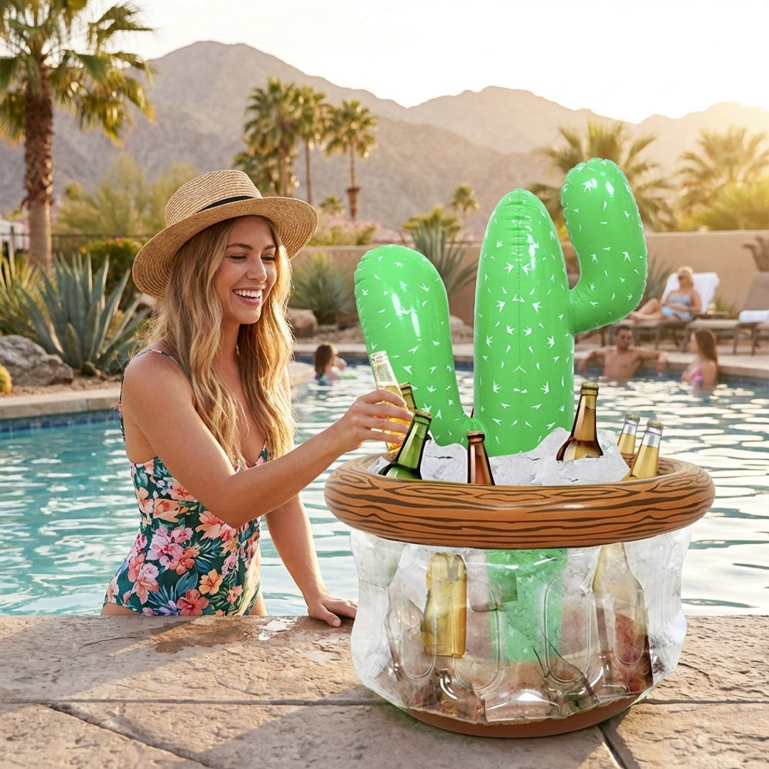 Anna-Kaci Inflatable Tree Drink Cooler Pool Party Ice Bucket Floating Beverage Bar