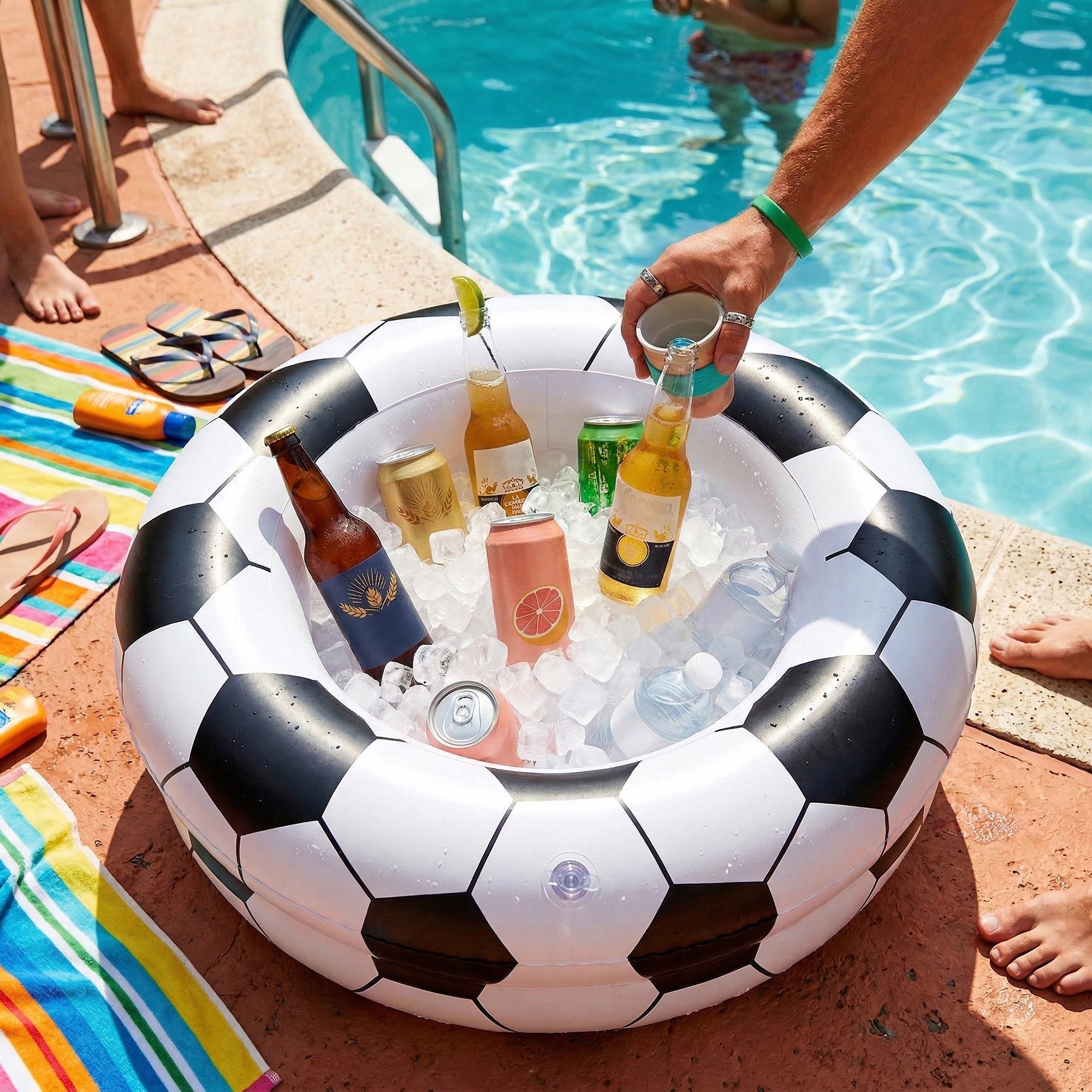 Anna-Kaci Inflatable Ball Pool Ice Bucket Floating Drink Cooler Beverage Holder Party Drink Tub