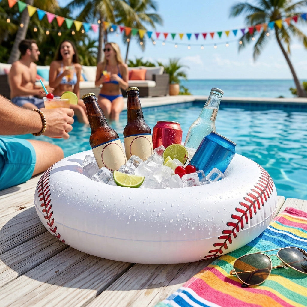 Anna-Kaci Inflatable Ball Pool Ice Bucket Floating Drink Cooler Beverage Holder Party Drink Tub
