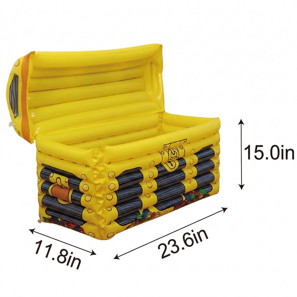 Anna-Kaci Inflatable Treasure Chest Ice Bucket Party Drink Cooler Beverage Cooler for Pool Parties