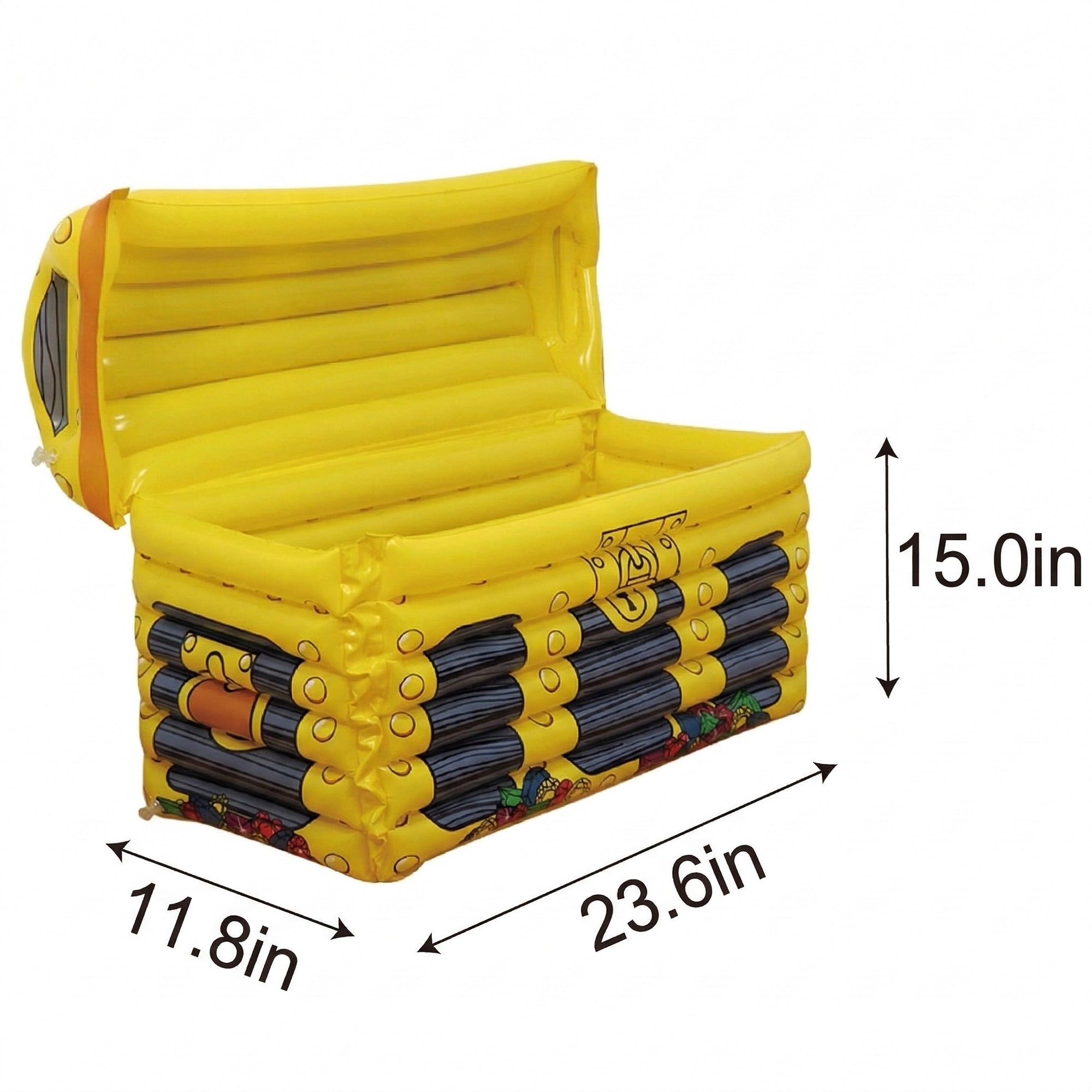 Anna-Kaci Inflatable Treasure Chest Ice Bucket Party Drink Cooler Beverage Cooler for Pool Parties