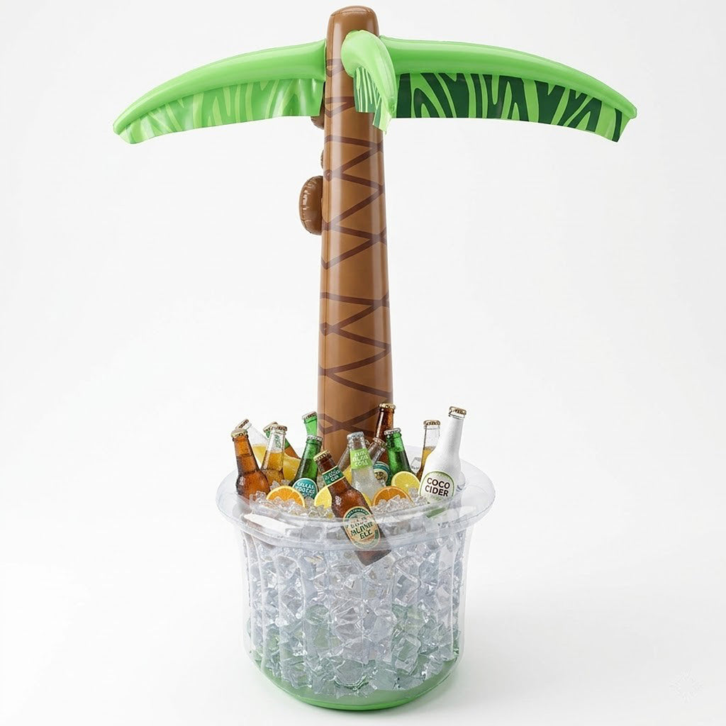 Anna-Kaci Inflatable Palm Tree Pool Ice Bucket Cooler Party Drink Tub Outdoor Beverage Cooler with Shade