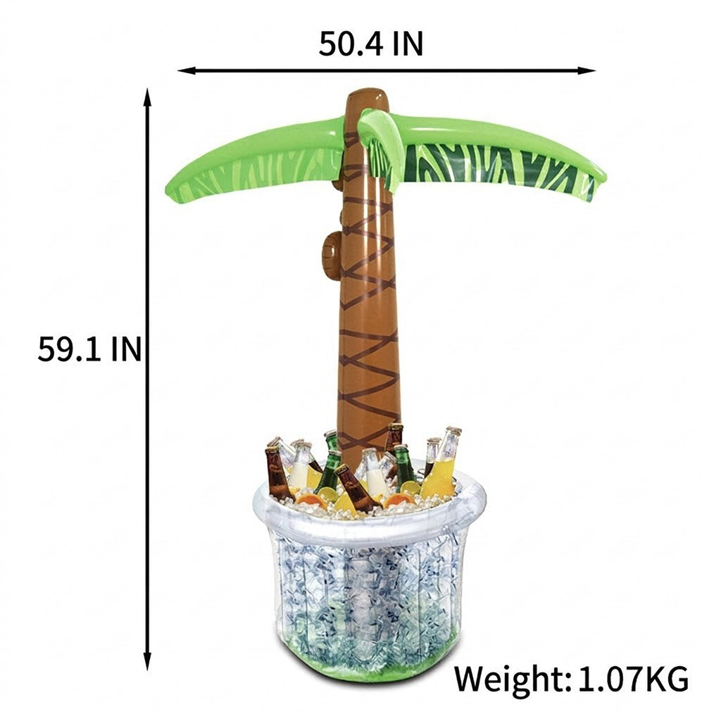 Anna-Kaci Inflatable Palm Tree Pool Ice Bucket Cooler Party Drink Tub Outdoor Beverage Cooler with Shade