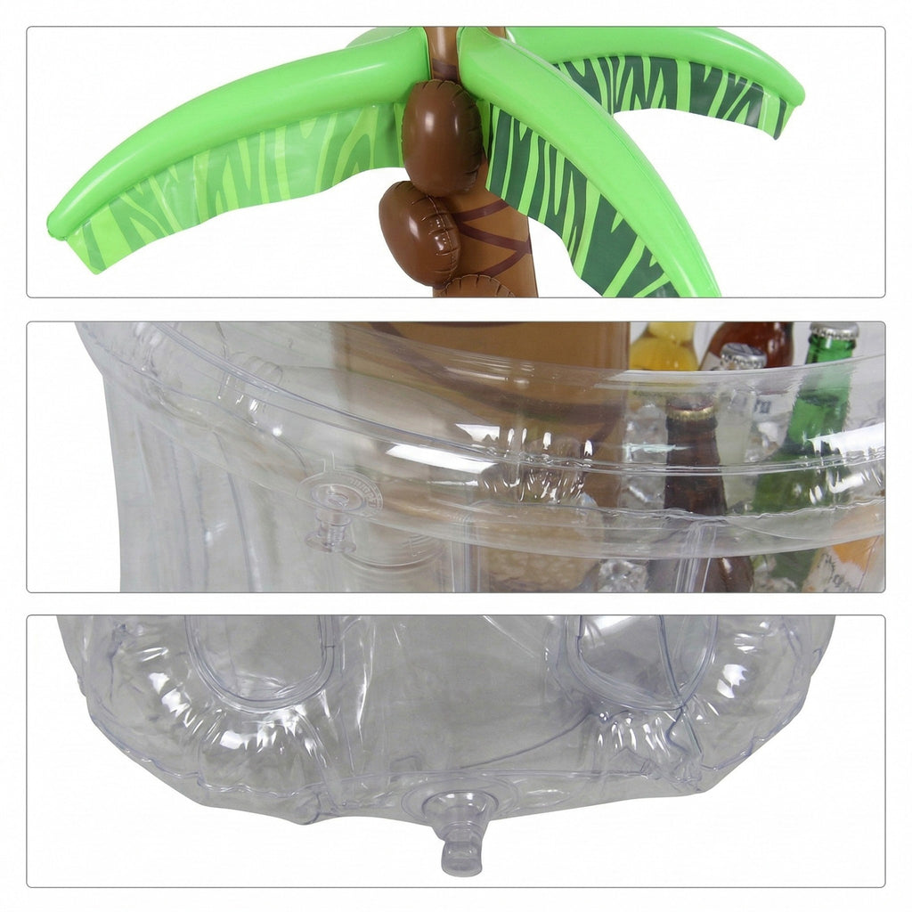 Anna-Kaci Inflatable Palm Tree Pool Ice Bucket Cooler Party Drink Tub Outdoor Beverage Cooler with Shade