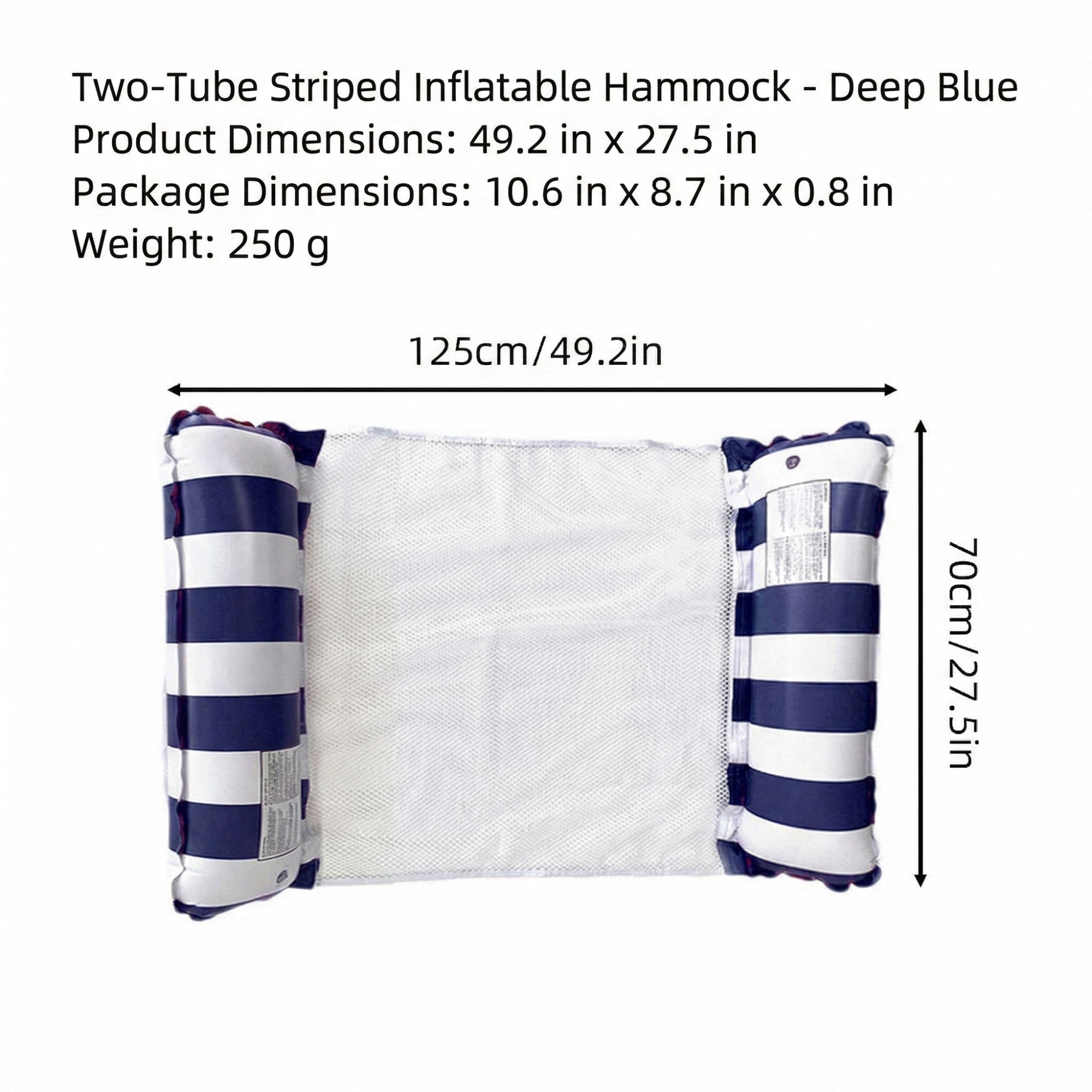 Anna-Kaci Inflatable Pool Hammock Float Lounge with Mesh Seat and Headrest for Swimming Pool Water Relaxation