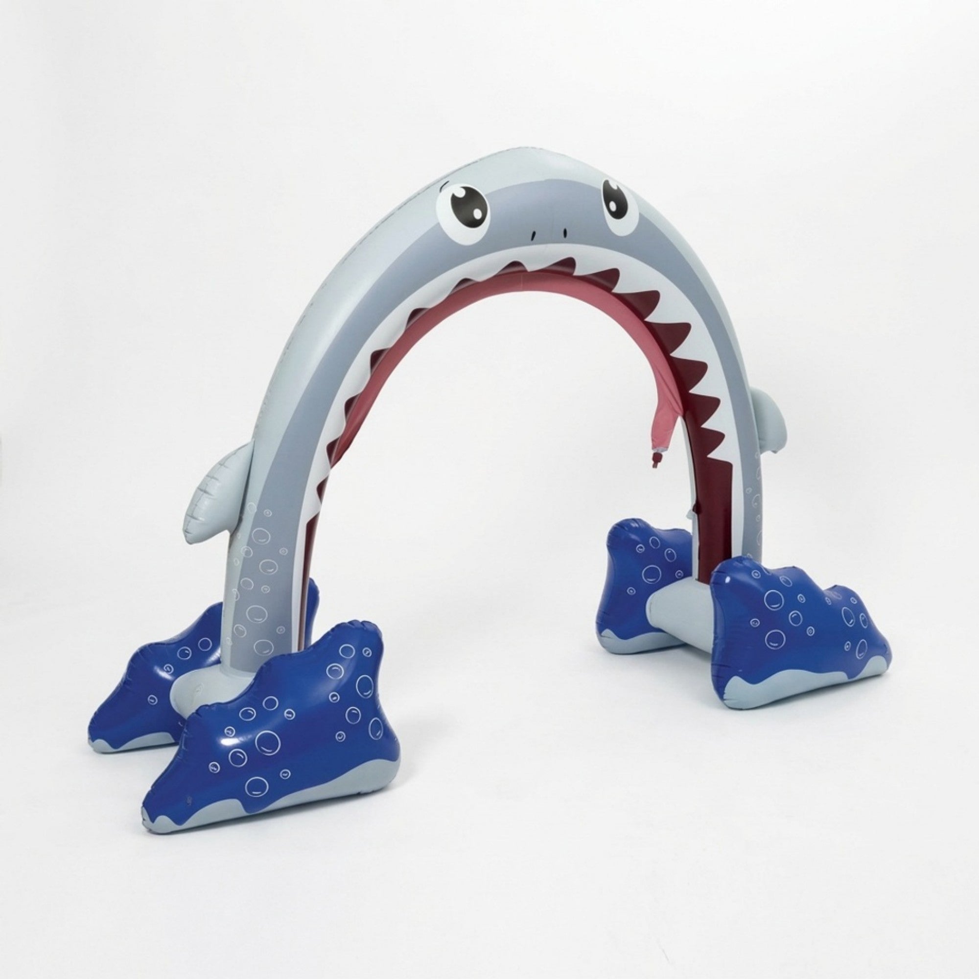 Anna-Kaci Inflatable Shark Pool Sprinkler Arch Water Spray Toy for Kids Outdoor Backyard Splash Play