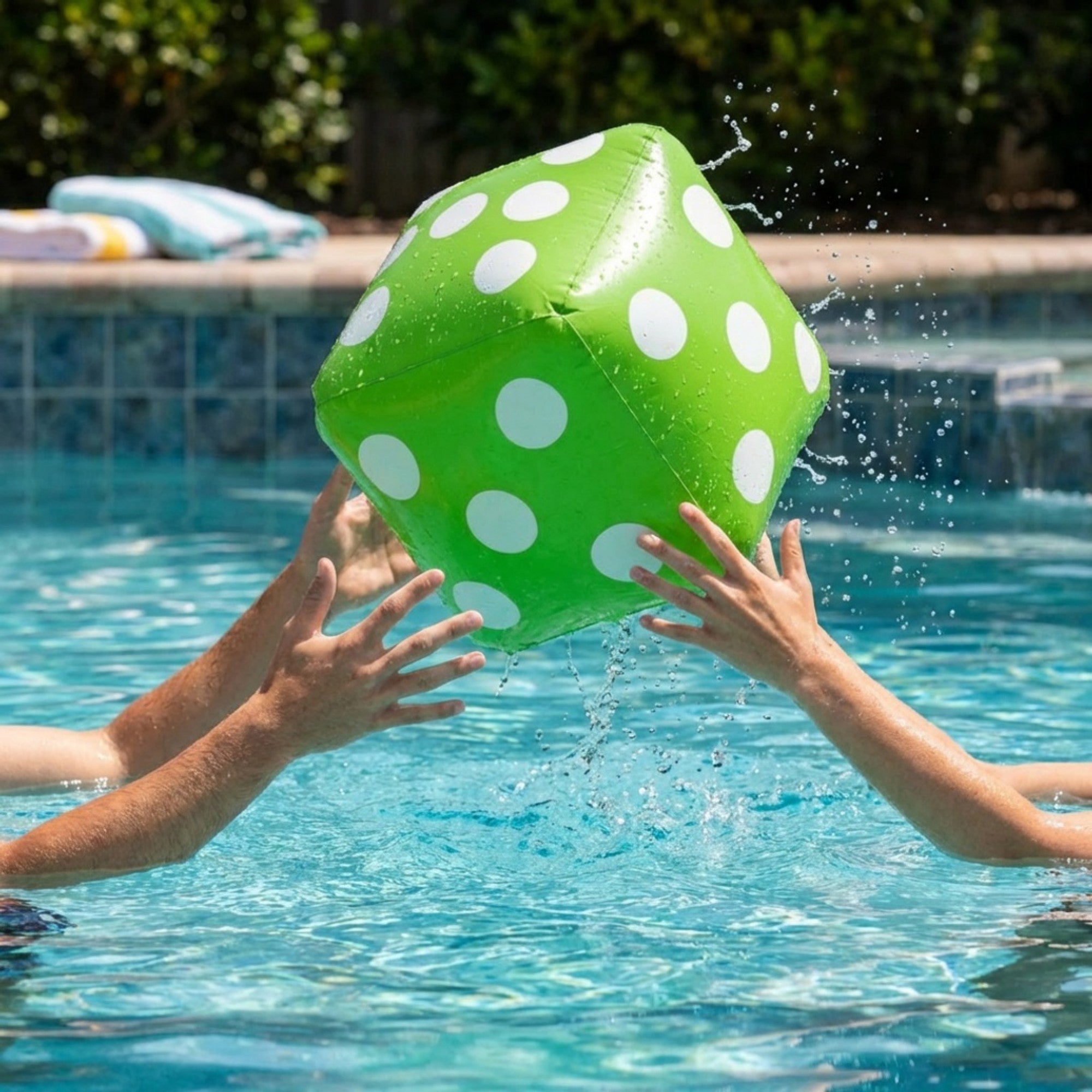 Anna-Kaci Inflatable Giant Dice Pool Toy Floating Dice Game Ball for Pool Parties and Water Games