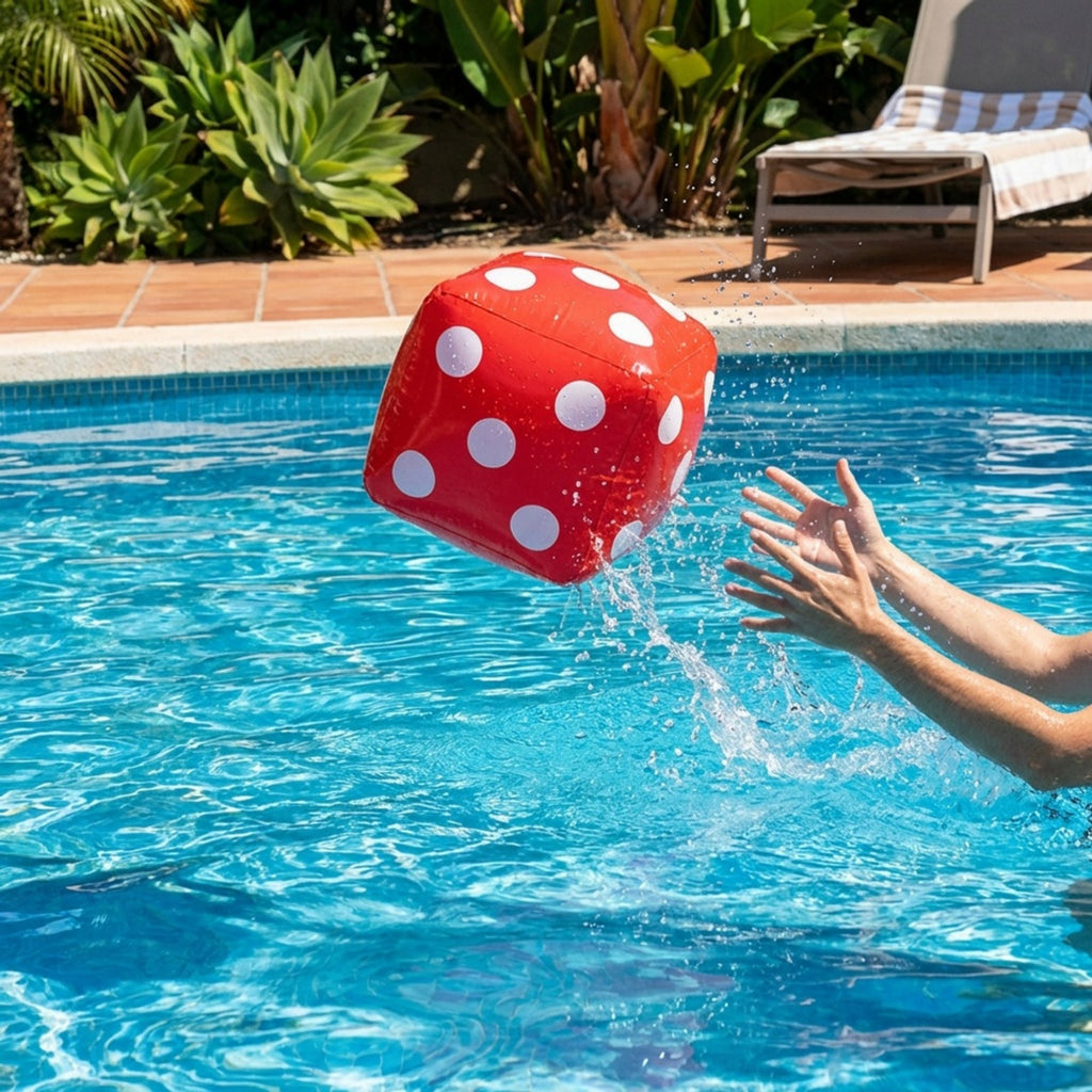 Anna-Kaci Inflatable Giant Dice Pool Toy Floating Dice Game Ball for Pool Parties and Water Games