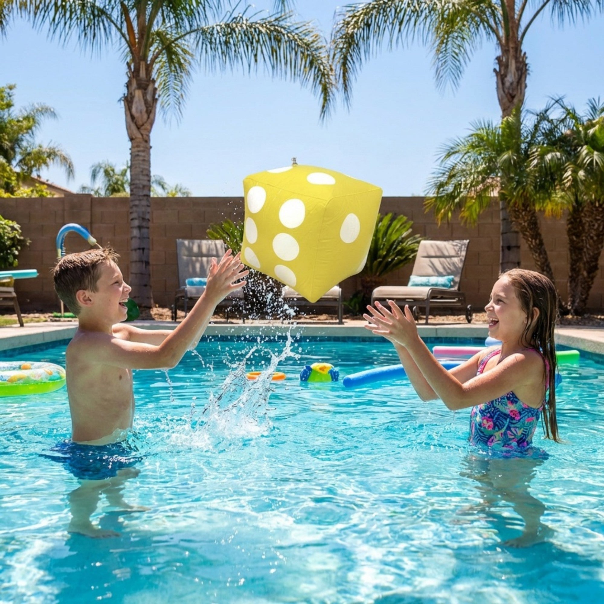 Anna-Kaci Inflatable Giant Dice Pool Toy Floating Dice Game Ball for Pool Parties and Water Games