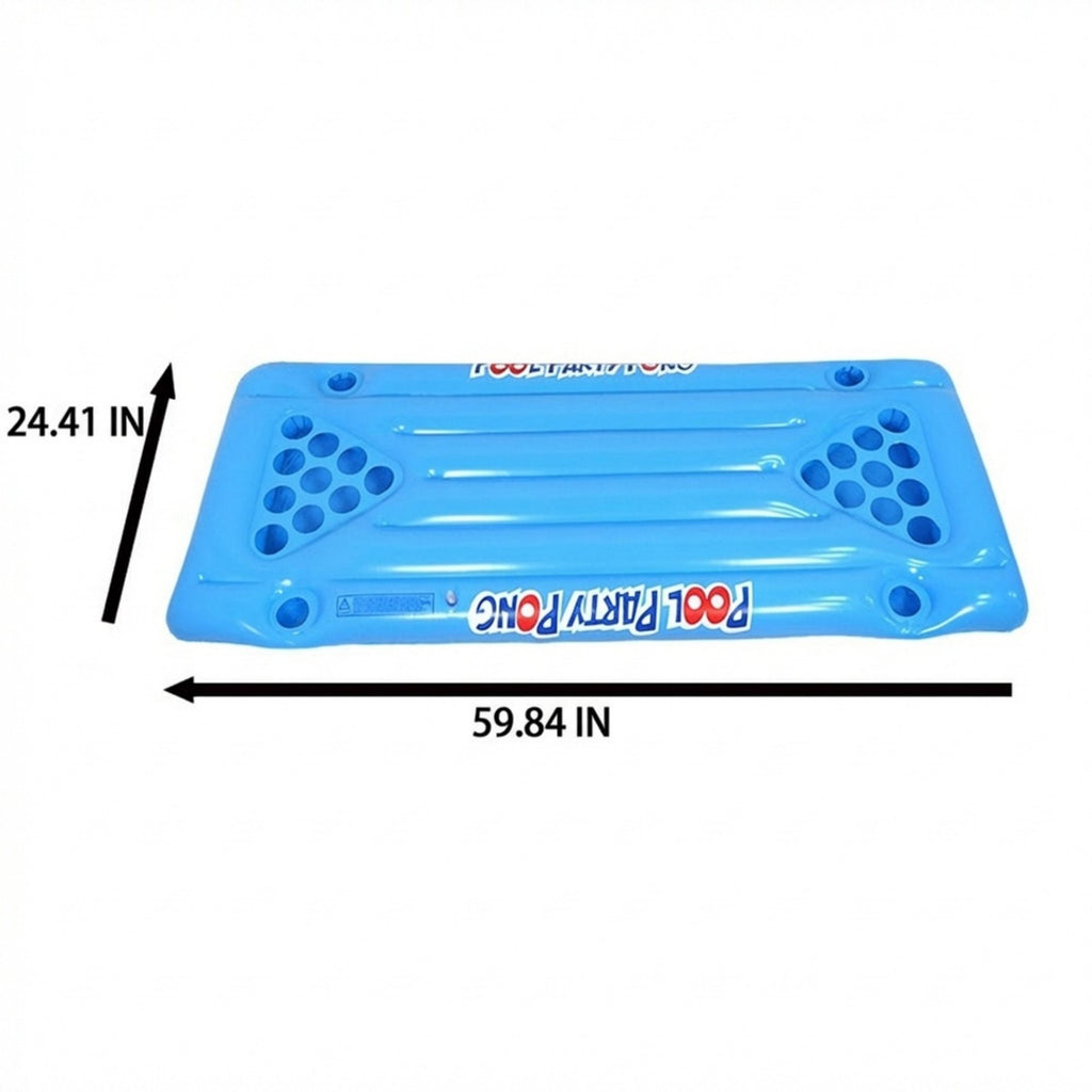 Anna-Kaci Inflatable Pool Party Pong Game Float with Cup Holders Floating Drinking Game for Pool Parties