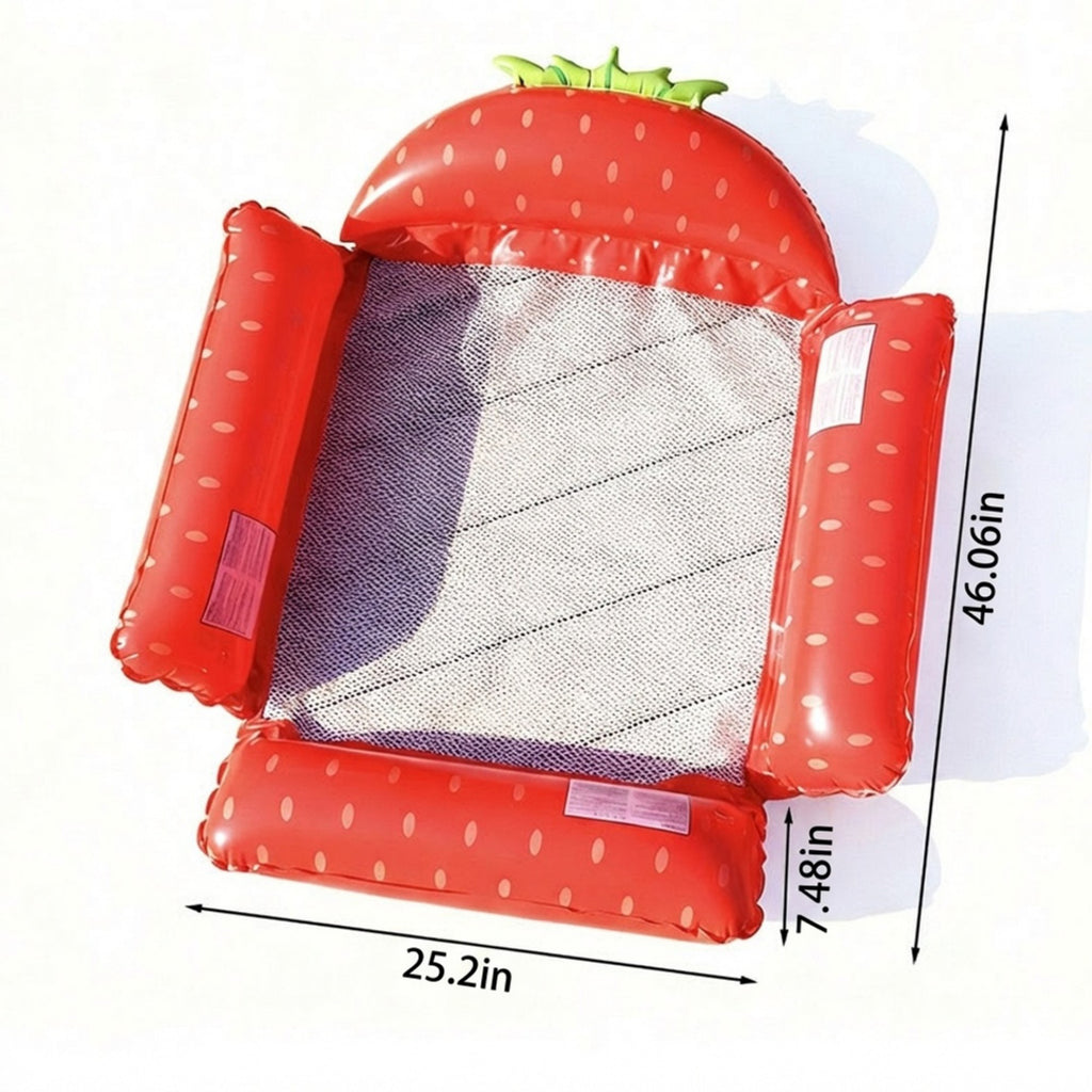 Anna-Kaci Inflatable Pool Hammock Float with Mesh Center and Pillow Headrest Floating Lounge