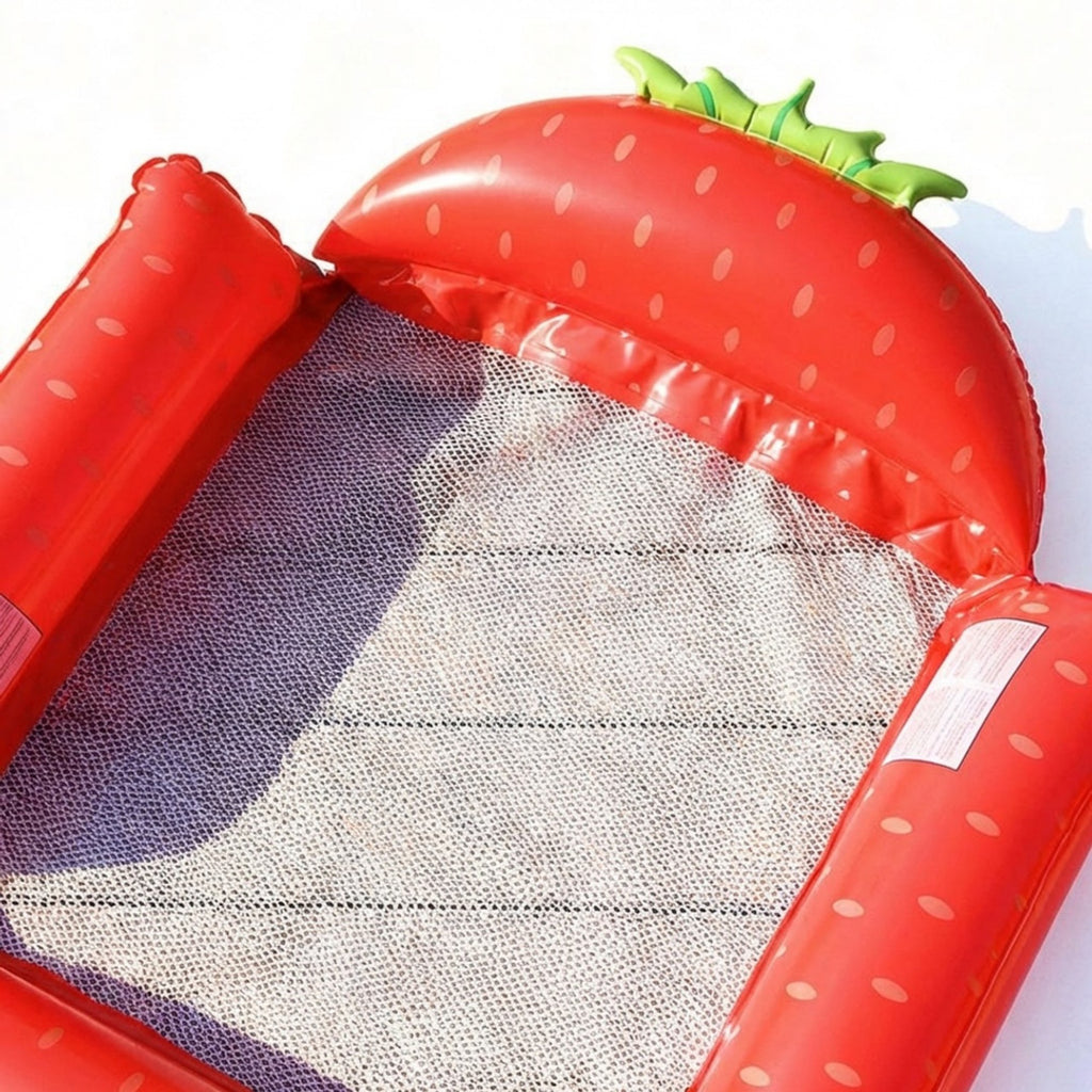 Anna-Kaci Inflatable Pool Hammock Float with Mesh Center and Pillow Headrest Floating Lounge