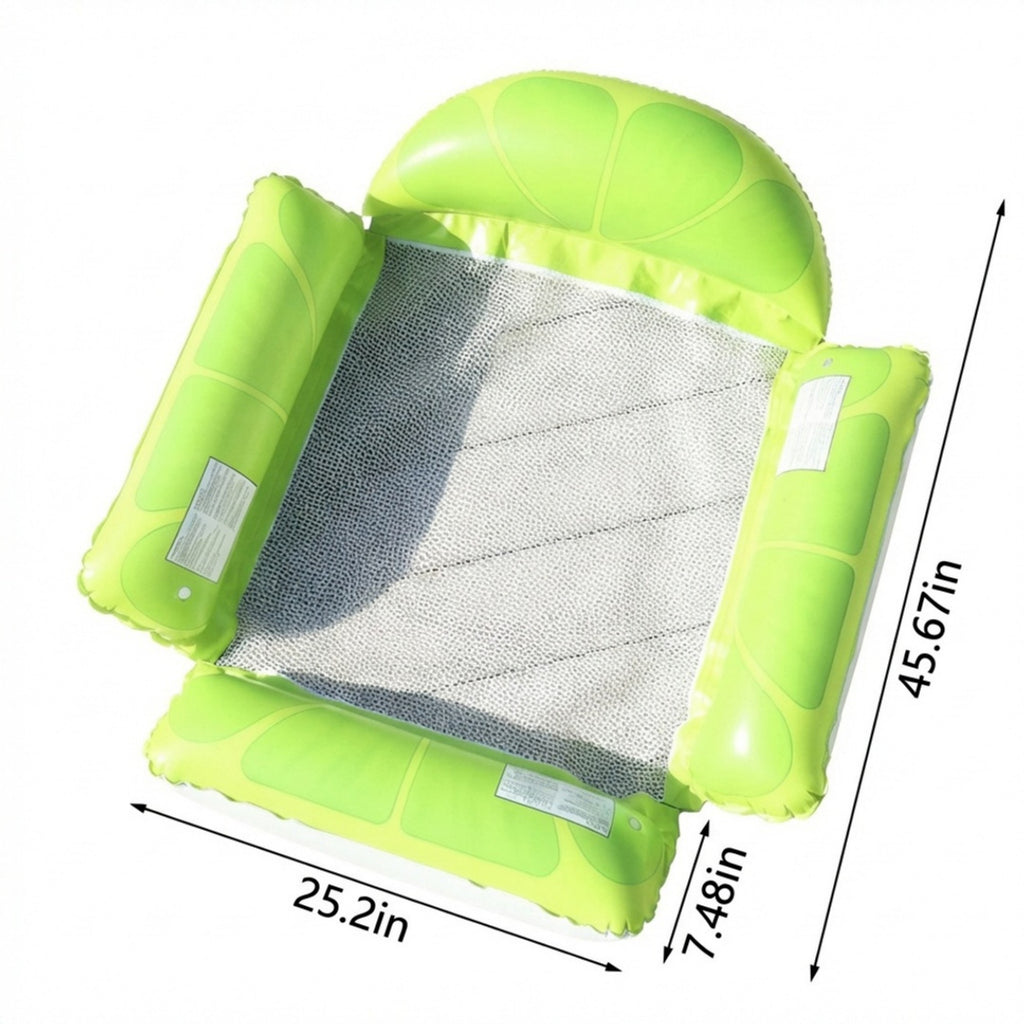 Anna-Kaci Inflatable Pool Hammock Float with Mesh Center and Pillow Headrest Floating Lounge