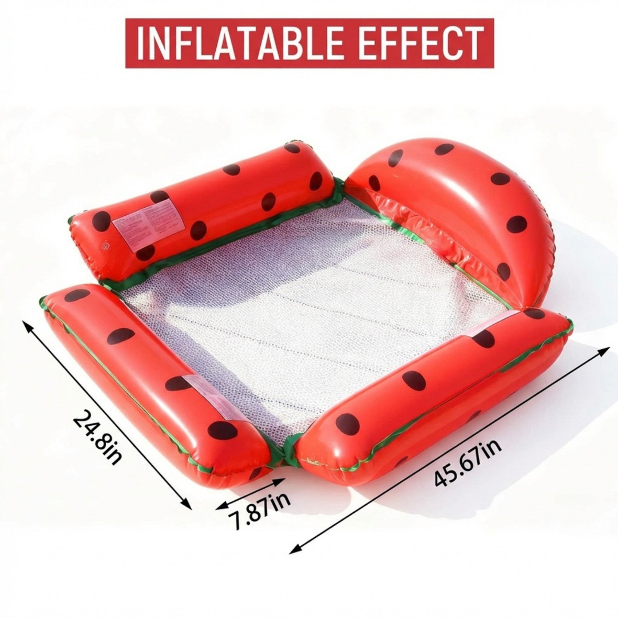 Anna-Kaci Inflatable Pool Hammock Float with Mesh Center and Pillow Headrest Floating Lounge