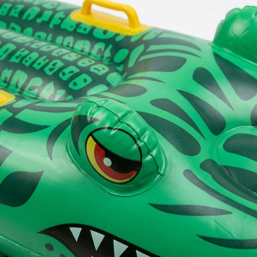 Anna-Kaci Inflatable Alligator Pool Float Ride On Crocodile Water Toy with Handles for Kids