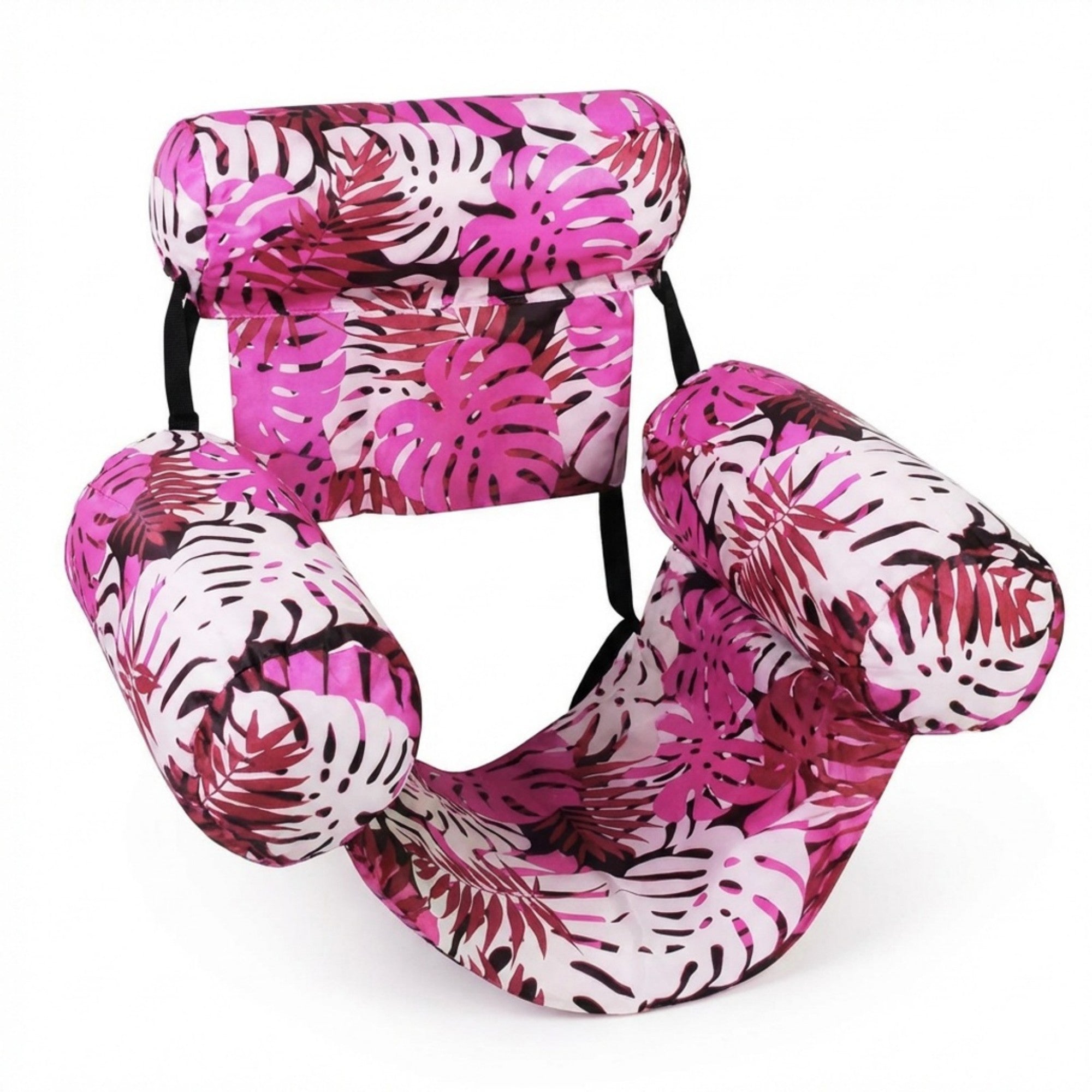 Anna-Kaci Inflatable Pool Lounge Chair Float with Adjustable Backrest and Arm Supports