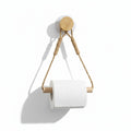 Anna-Kaci 3-piece Wall Mounted Rope Toilet Paper Holder with Wooden Rod