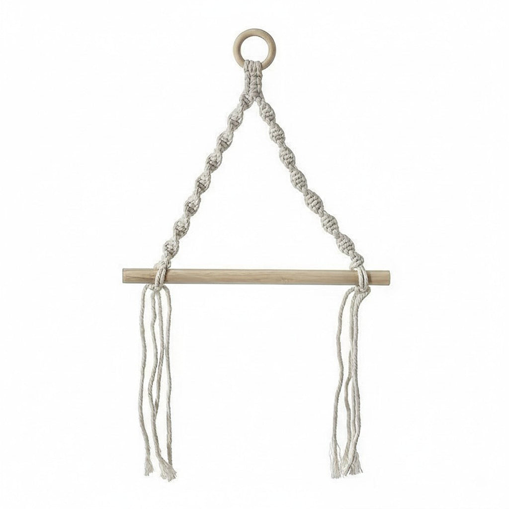 Anna-Kaci 3-piece Hanging Rope Toilet Paper Holder with Wooden Dowel Bar