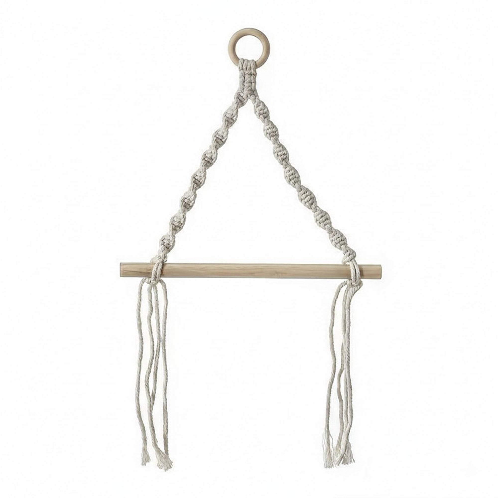 Anna-Kaci 3-piece Hanging Rope Toilet Paper Holder with Wooden Dowel Bar