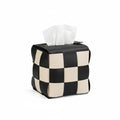 Anna-Kaci Woven Checkered Tissue Box Cover with Soft Structured Design