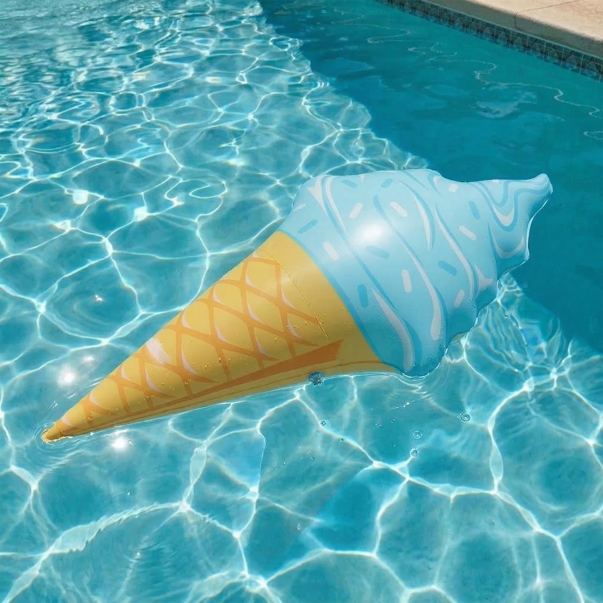 Anna-Kaci Inflatable Ice Cream Pool Float Dessert Shaped Swimming Pool Float Beach Lake Summer Water Fun
