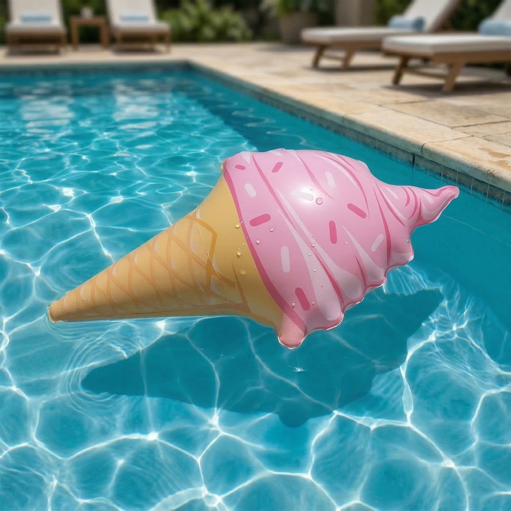 Anna-Kaci Inflatable Ice Cream Pool Float Dessert Shaped Swimming Pool Float Beach Lake Summer Water Fun