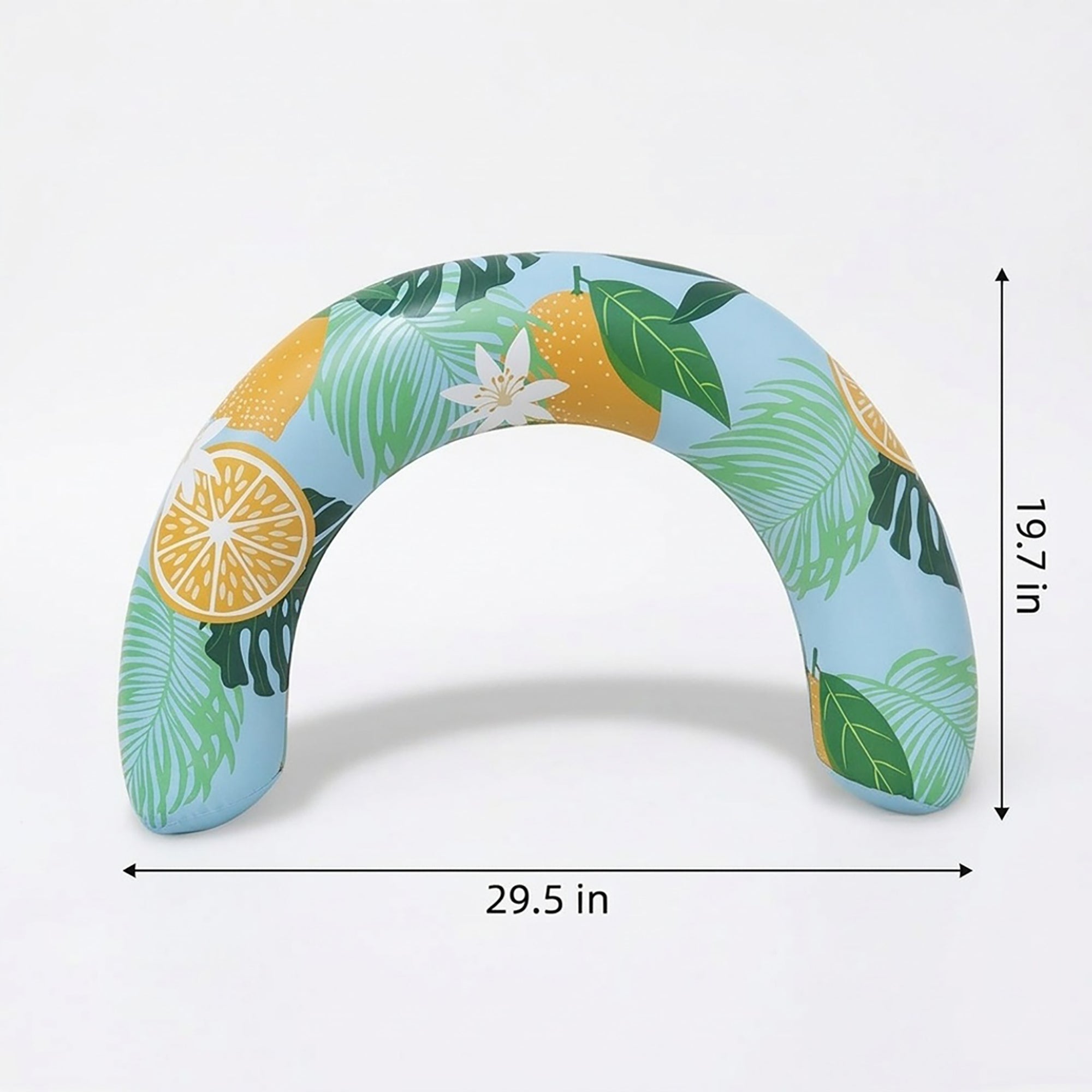Anna-Kaci Inflatable U Shape Pool Float Adult Swim Ring Tropical Lemon Print Swimming Pool Float