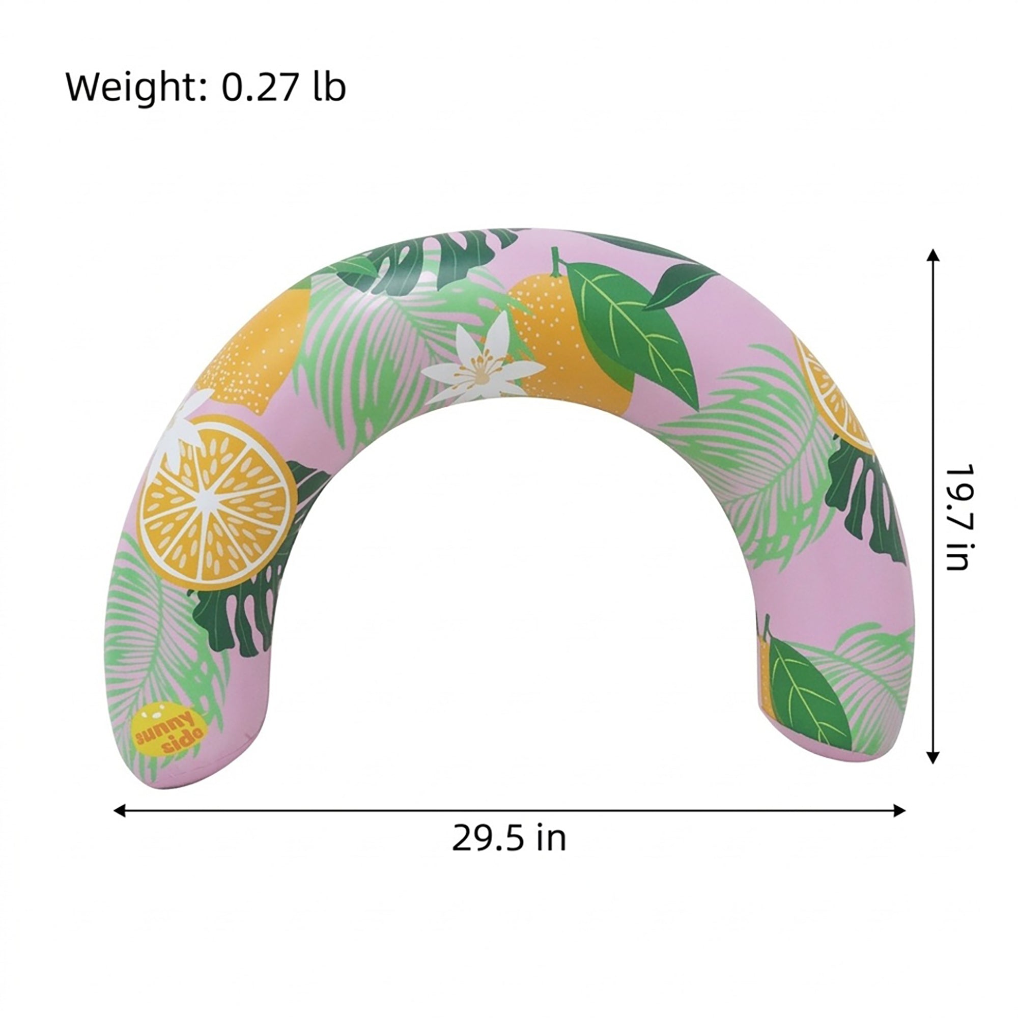 Anna-Kaci Inflatable U Shape Pool Float Adult Swim Ring Tropical Lemon Print Swimming Pool Float